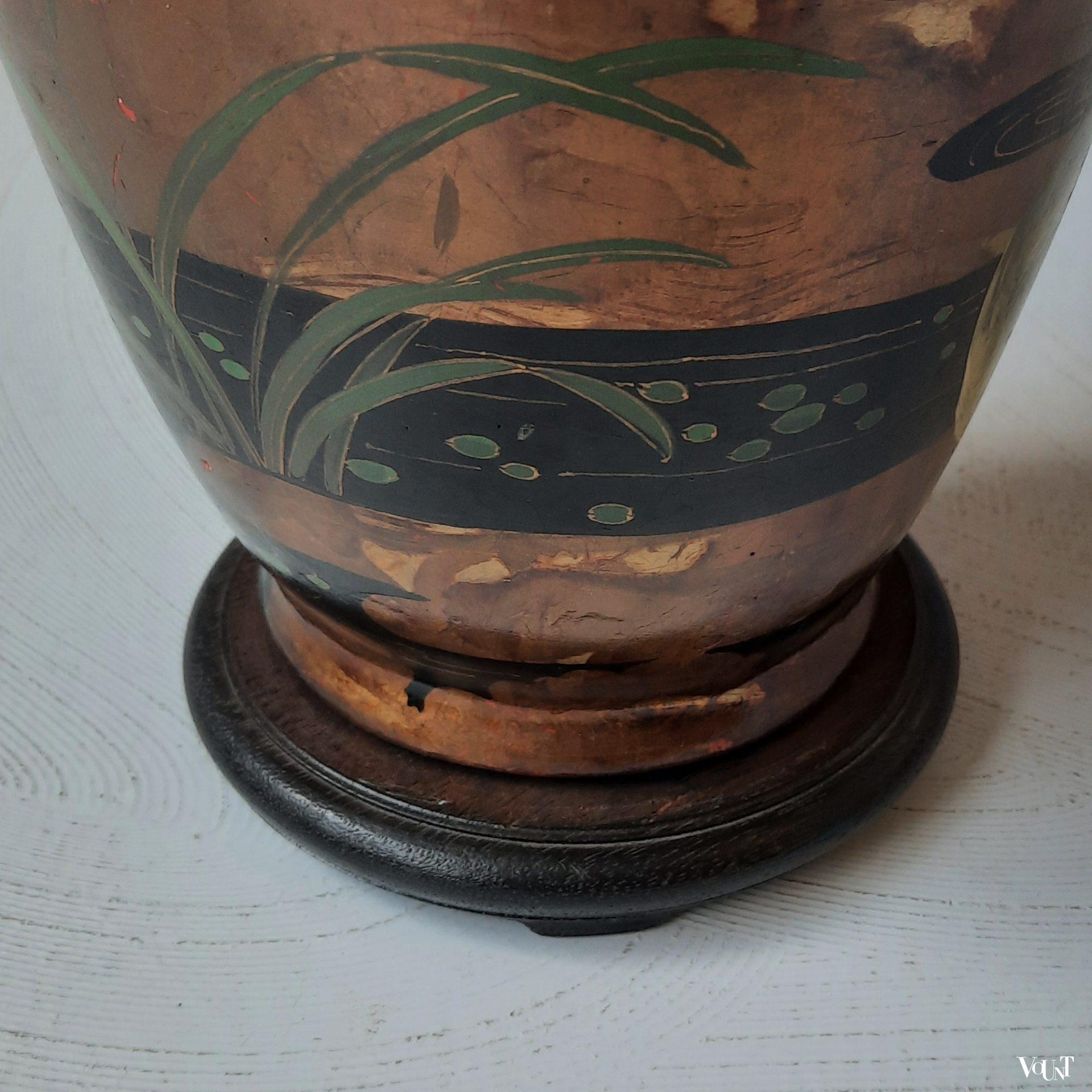 Vaaslamp Aziatische stijl met eenden, jaren '80