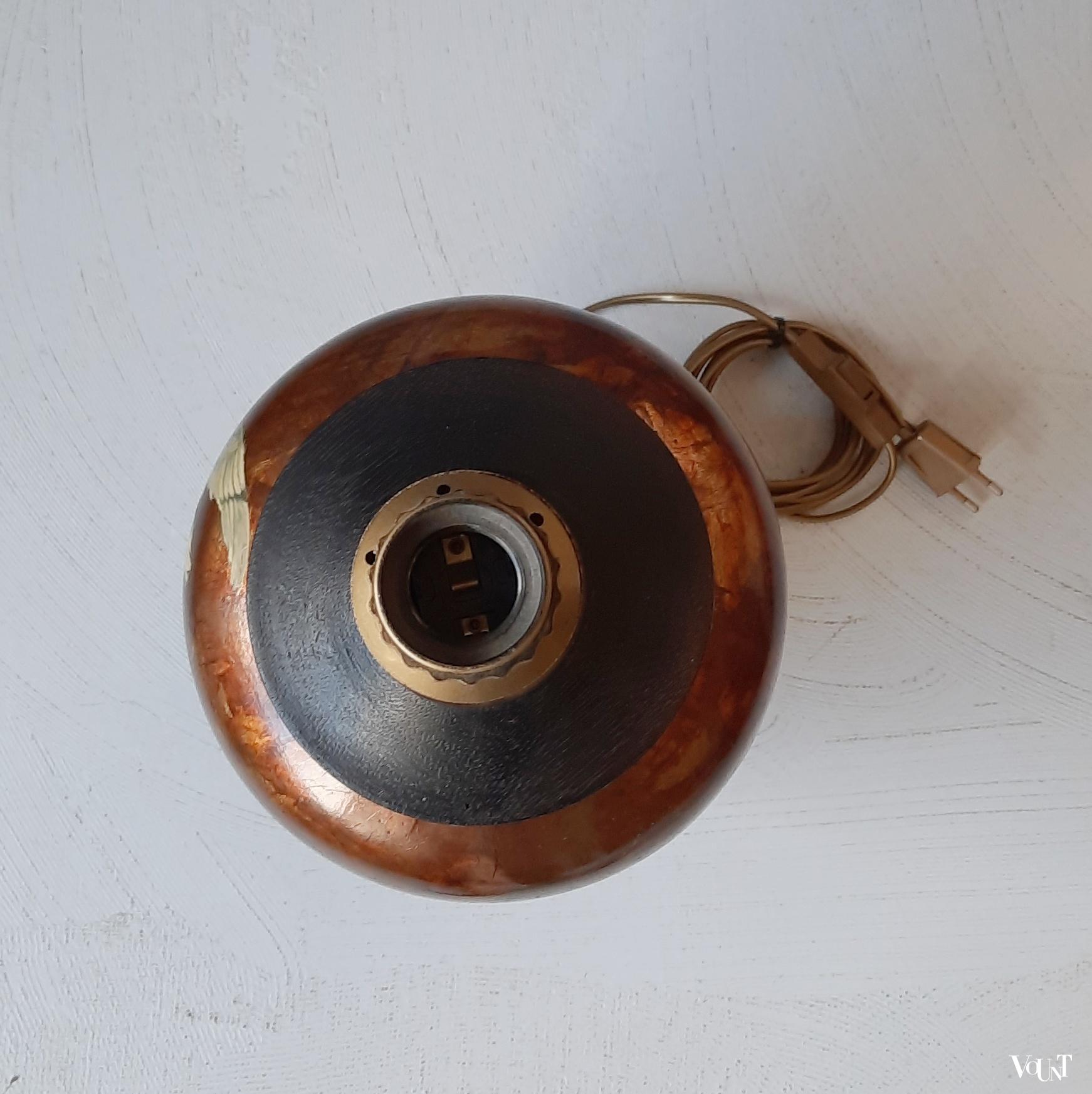 Vaaslamp Aziatische stijl met eenden, jaren '80