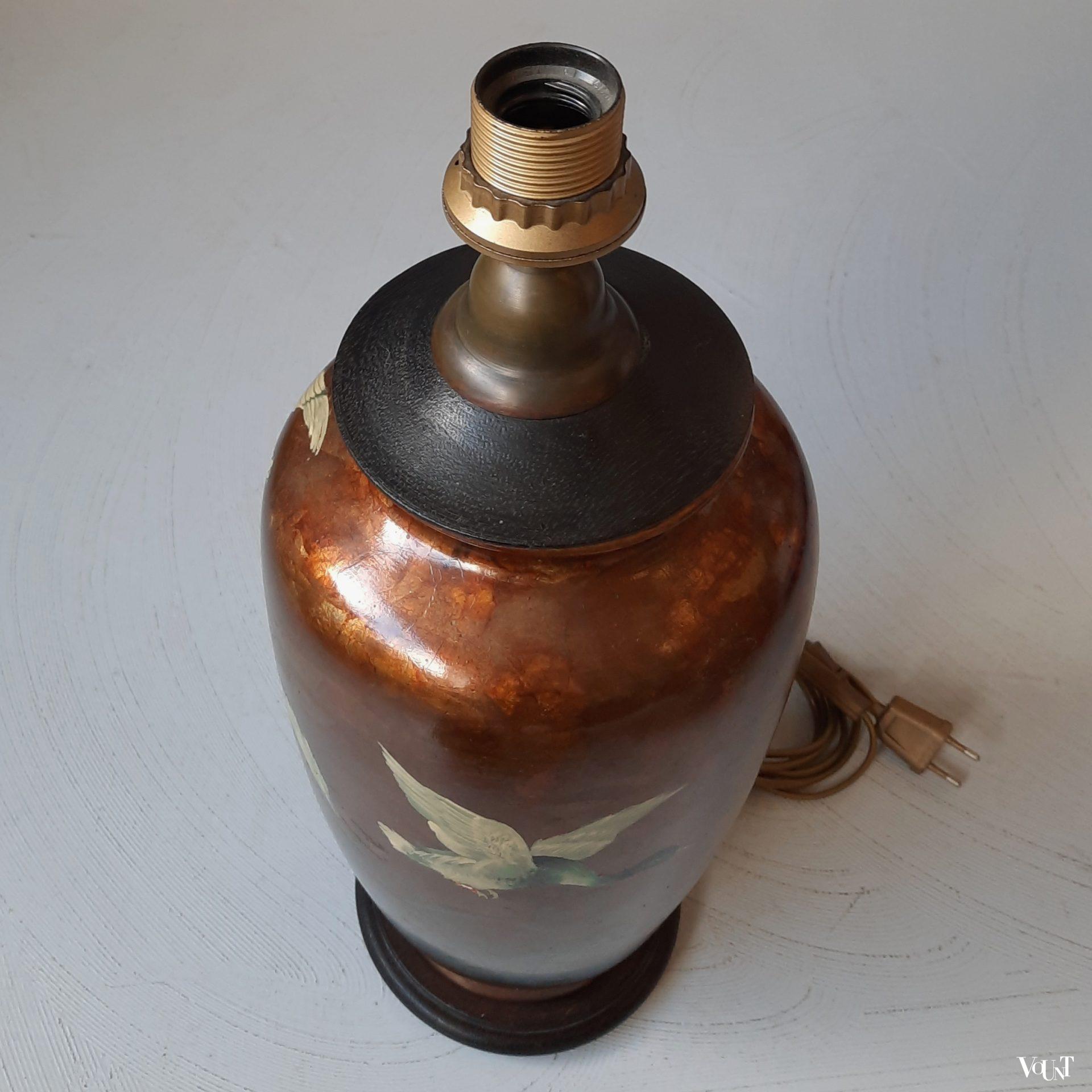 Vaaslamp Aziatische stijl met eenden, jaren '80