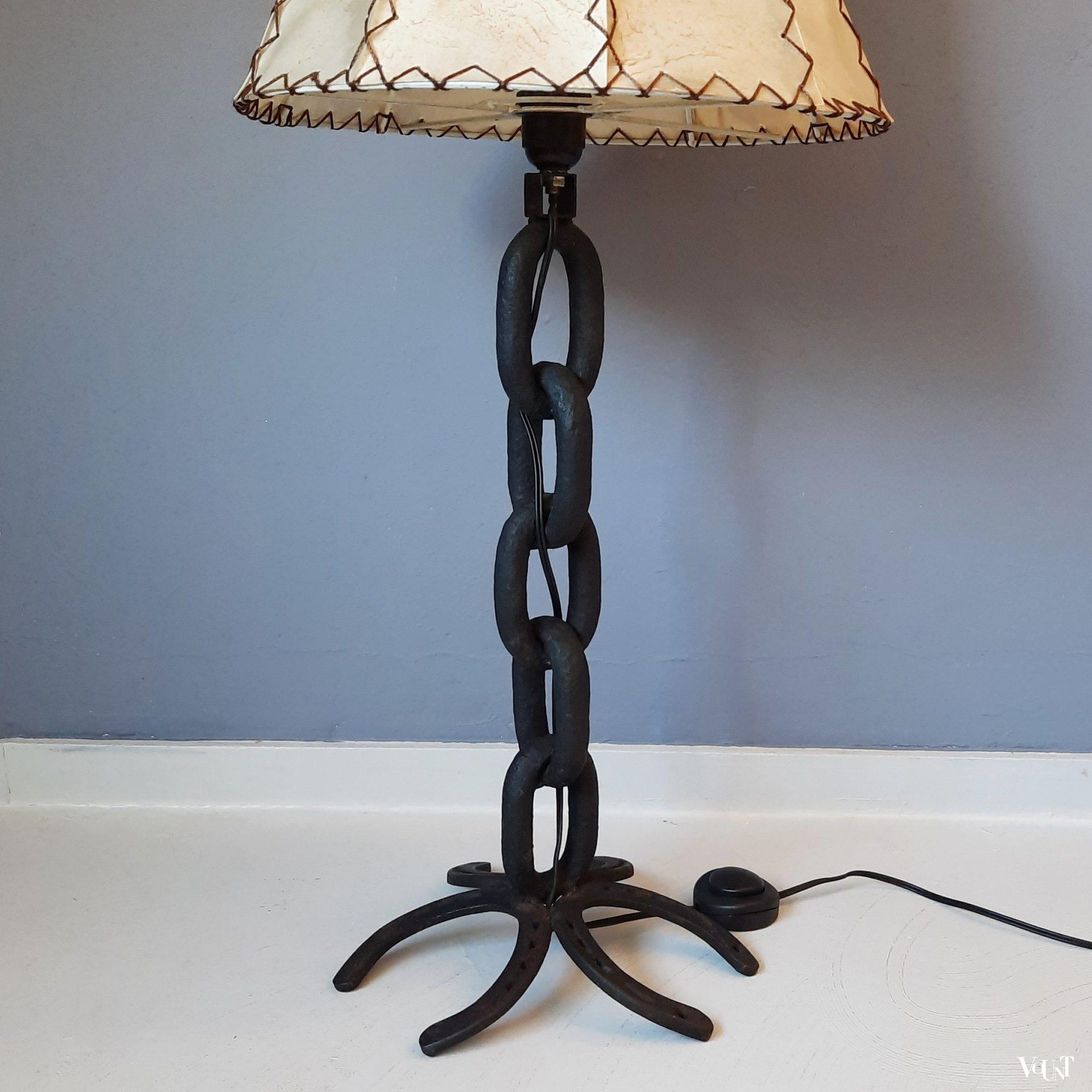 Brutalist chain link vloerlamp, jaren '60