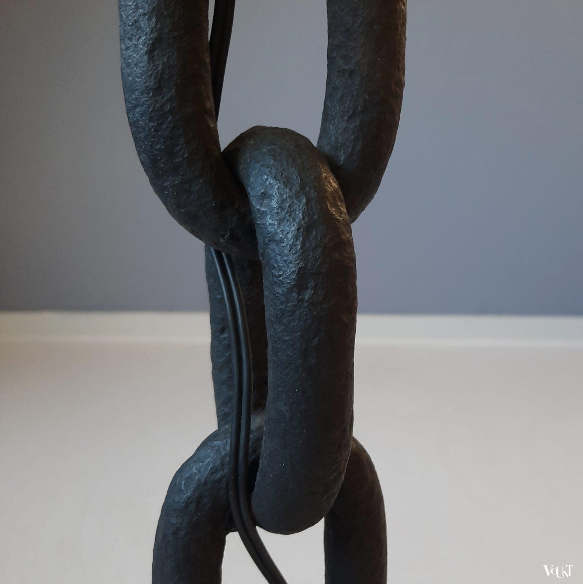 Brutalist chain link vloerlamp, jaren '60