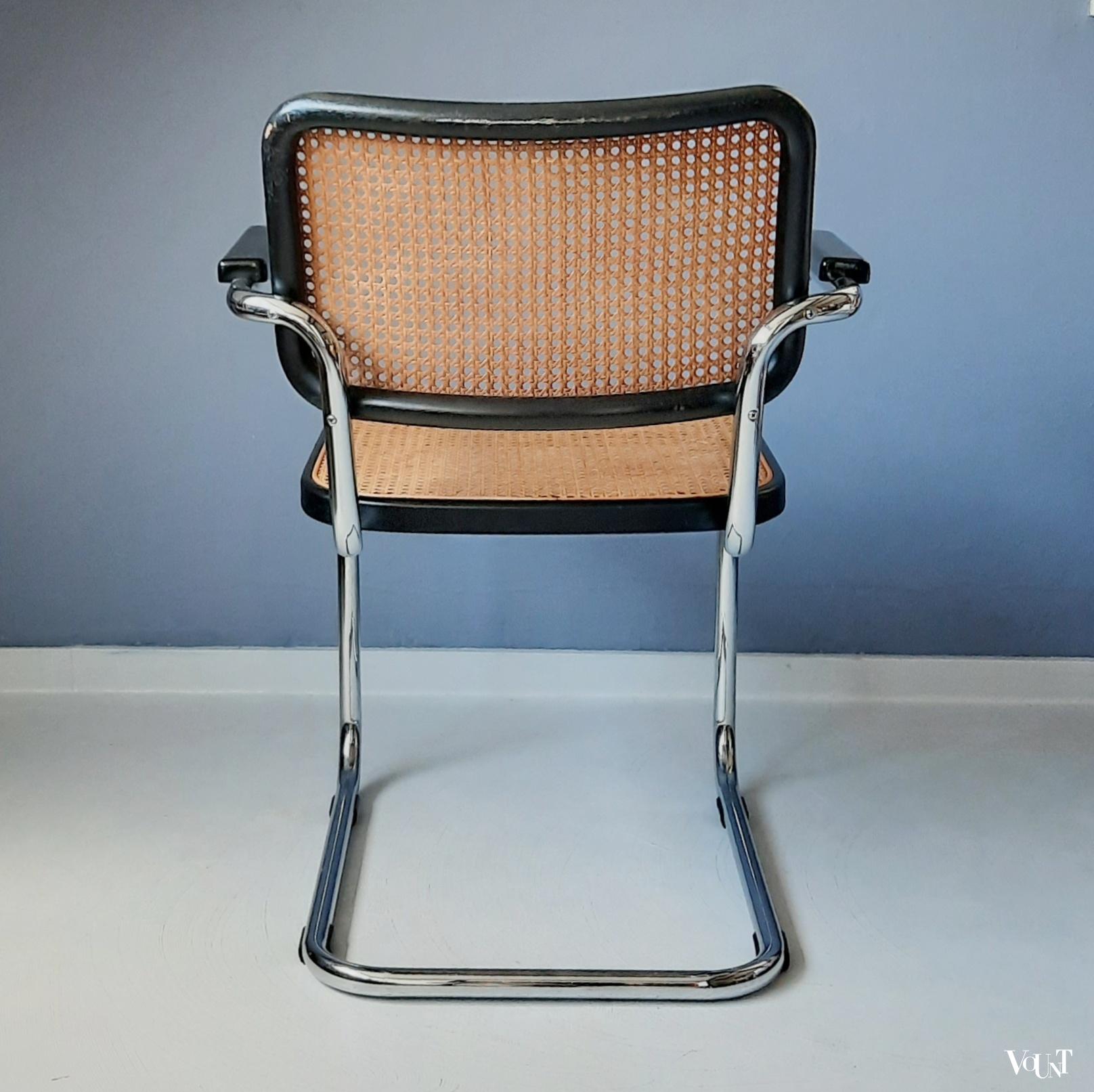 Zwarte S64 stoel, Marcel Breuer voor Thonet, 1978