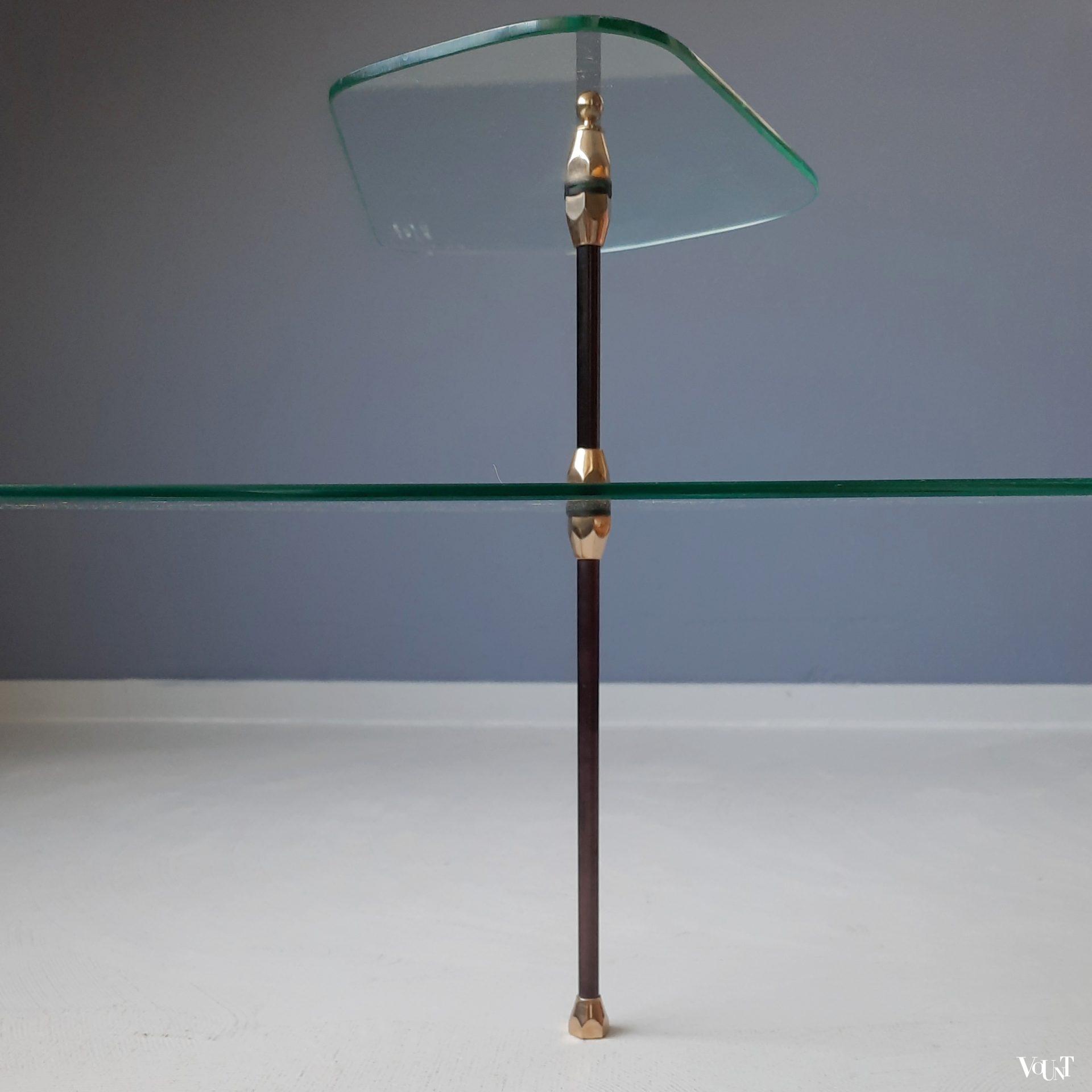 Glazen etagère-tafeltje, Créations Henry (Lyon), Frankrijk, jaren '50