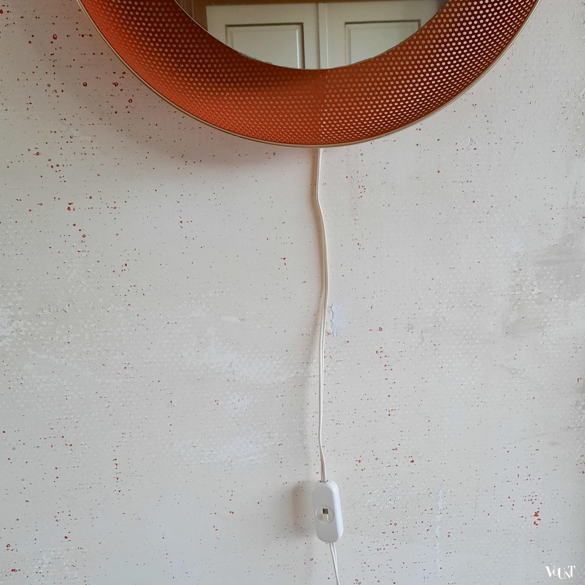 Ronde metalen spiegel met verlichting, Floris Fiedeldij voor Artimeta, jaren '50