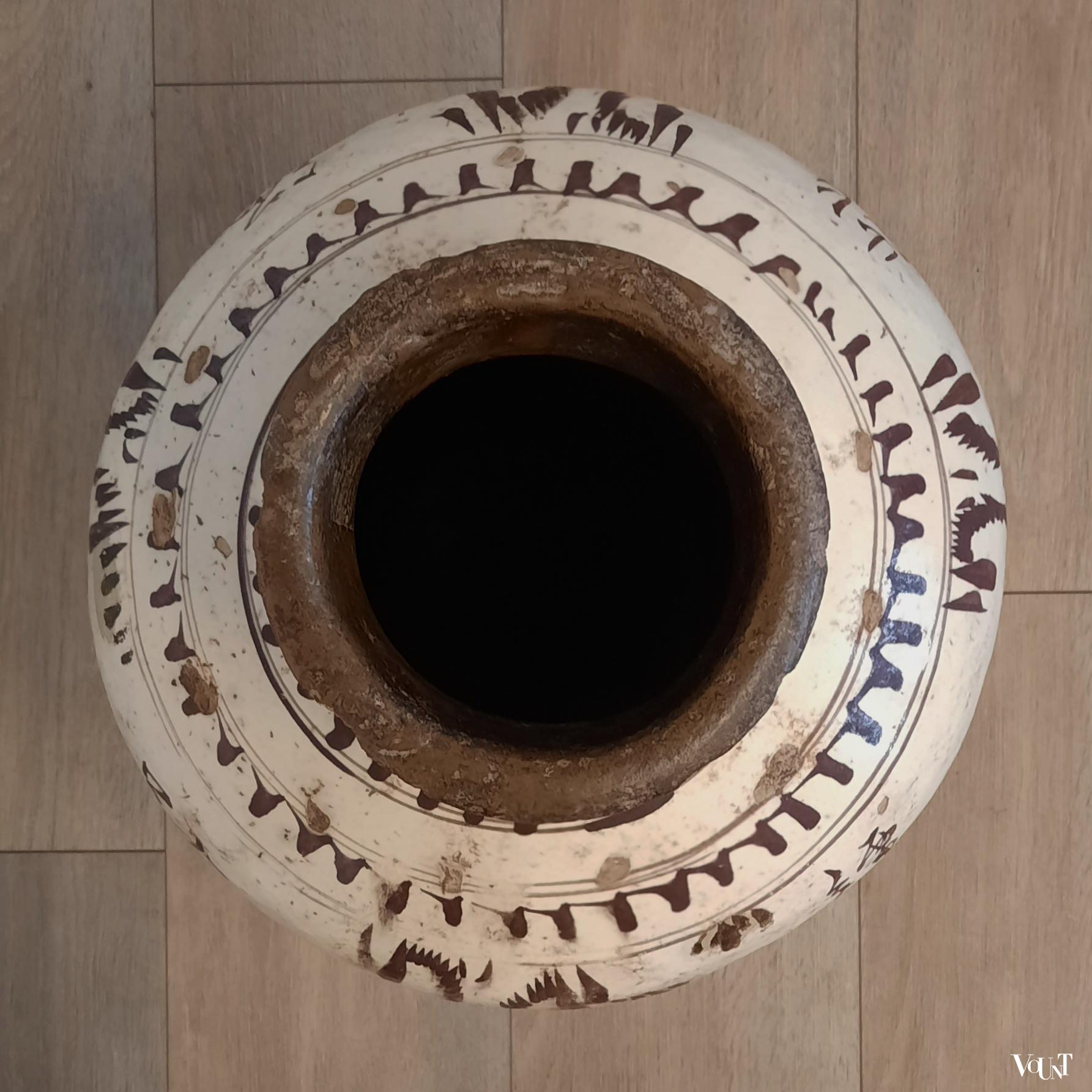 Set van 2 antieke Chizou wijnpotten / wine jars, China