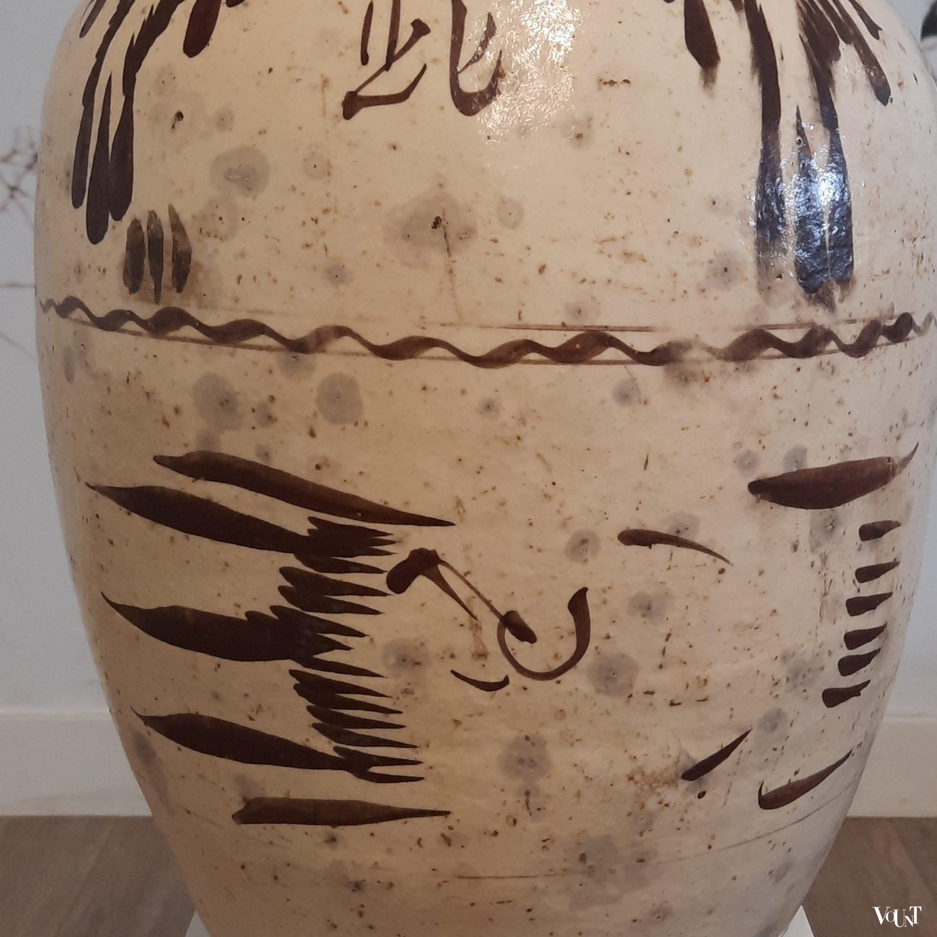 Set van 2 antieke Chizou wijnpotten / wine jars, China