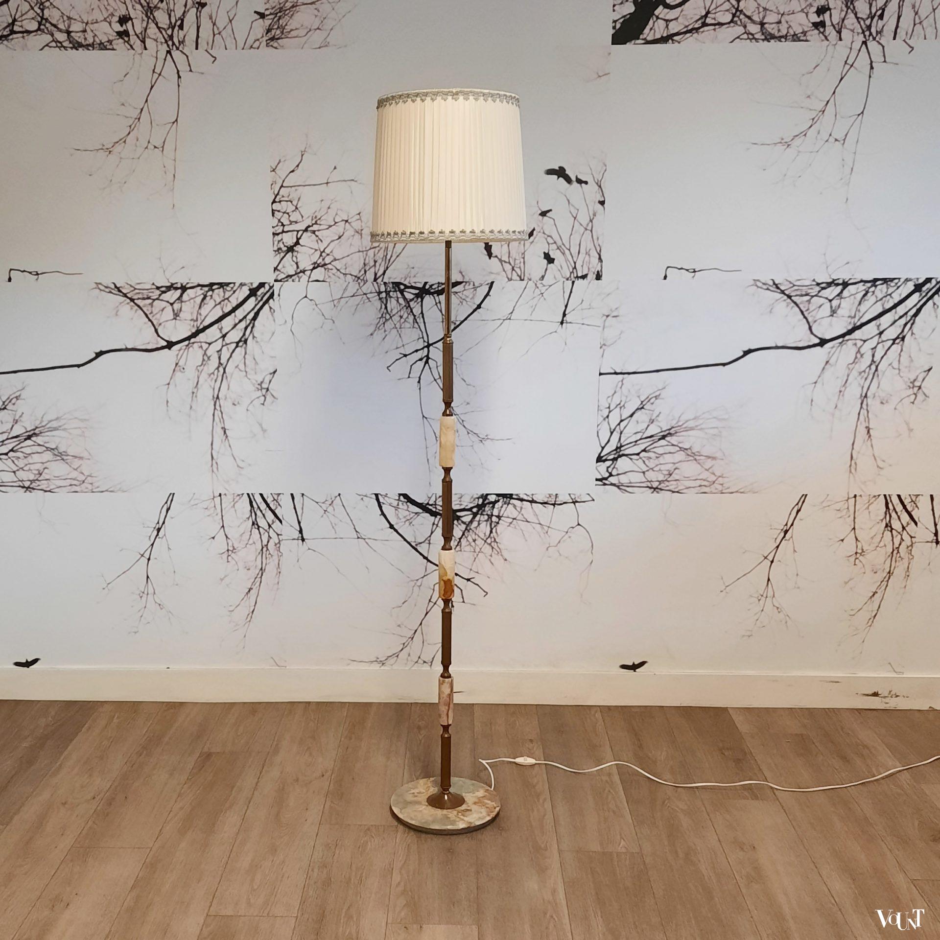 Vloerlamp messing en onyx, jaren '60