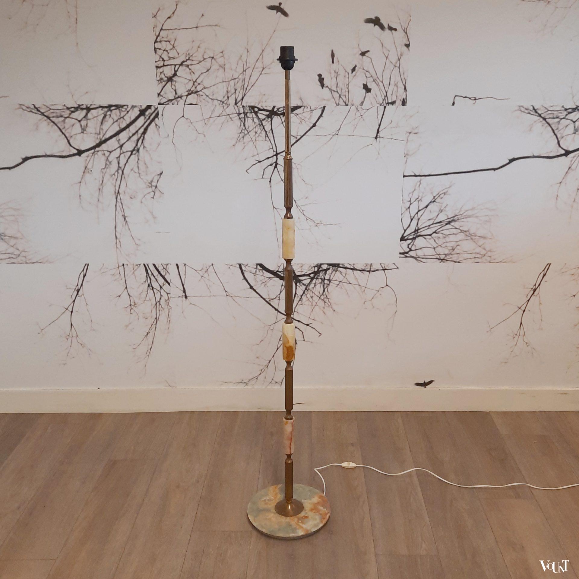 Vloerlamp messing en onyx, jaren '60