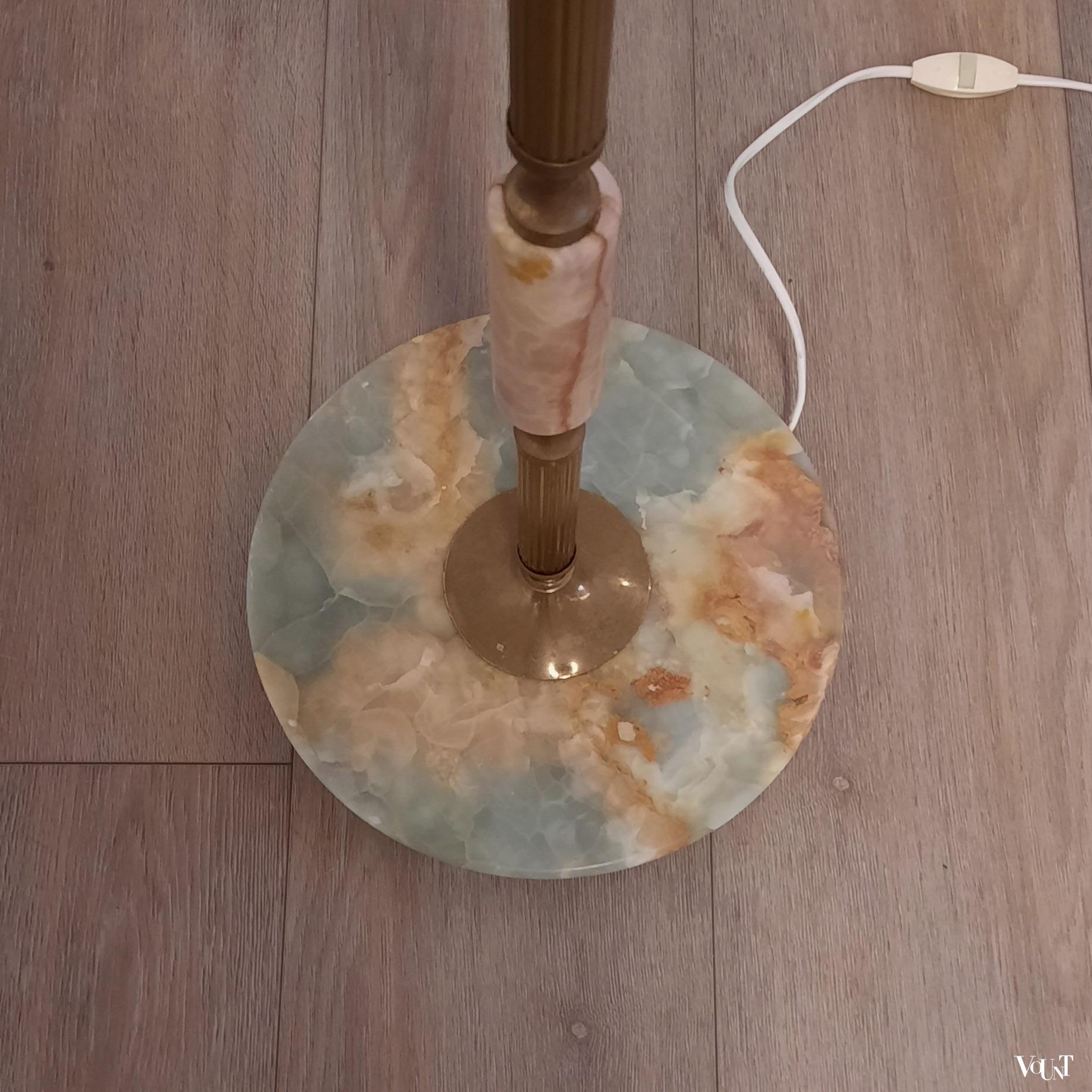 Vloerlamp messing en onyx, jaren '60
