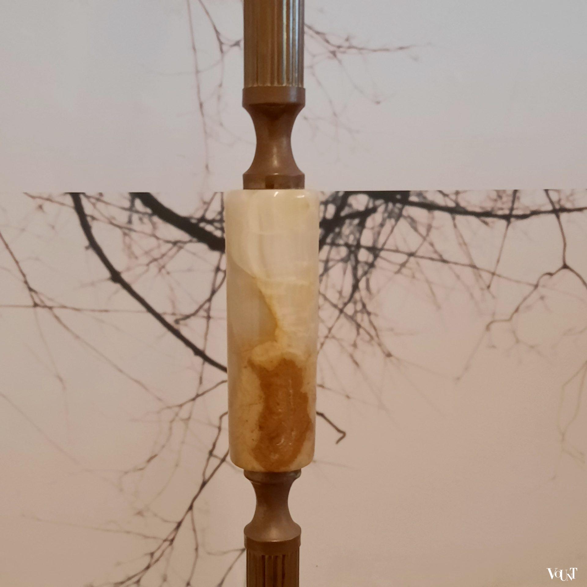 Vloerlamp messing en onyx, jaren '60