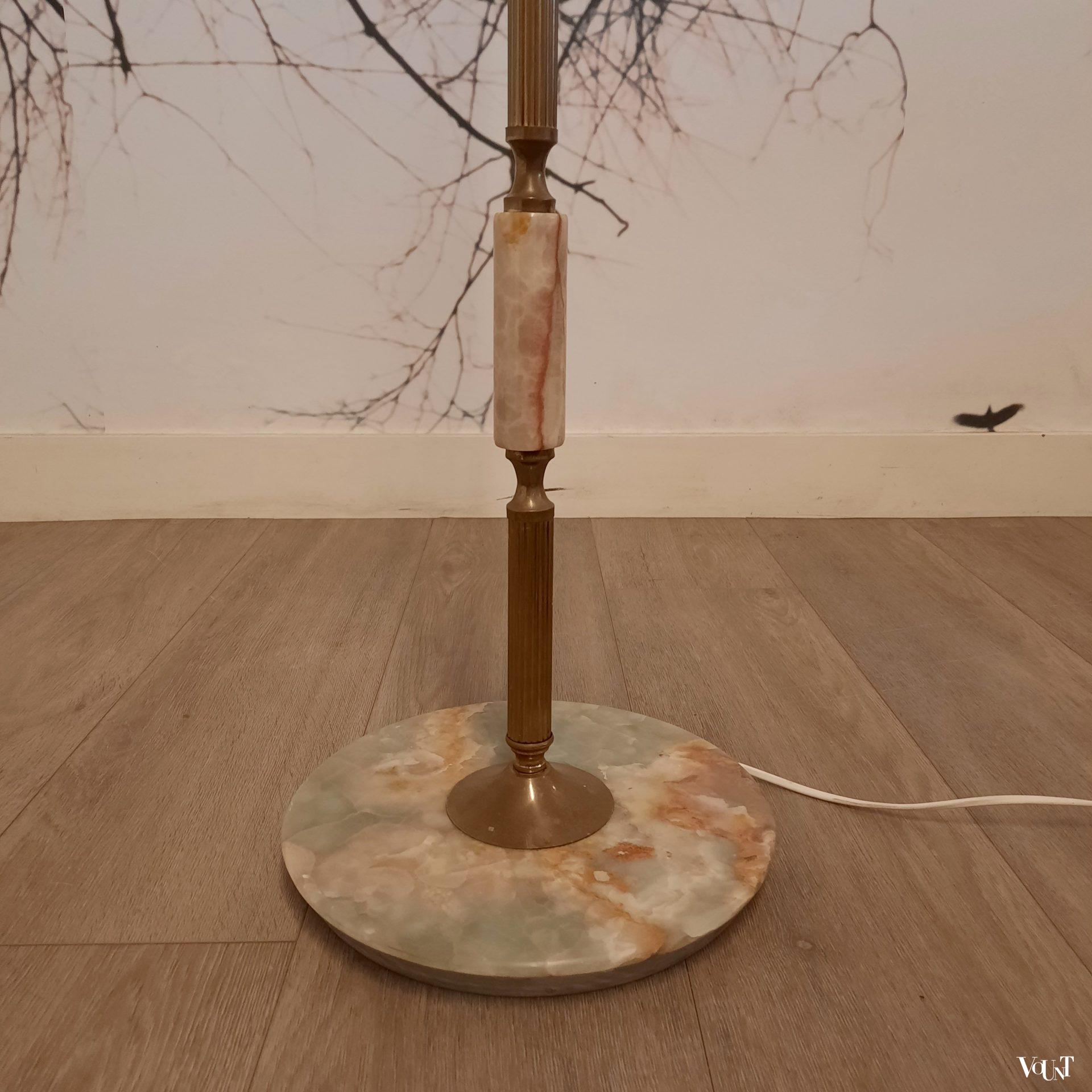 Vloerlamp messing en onyx, jaren '60
