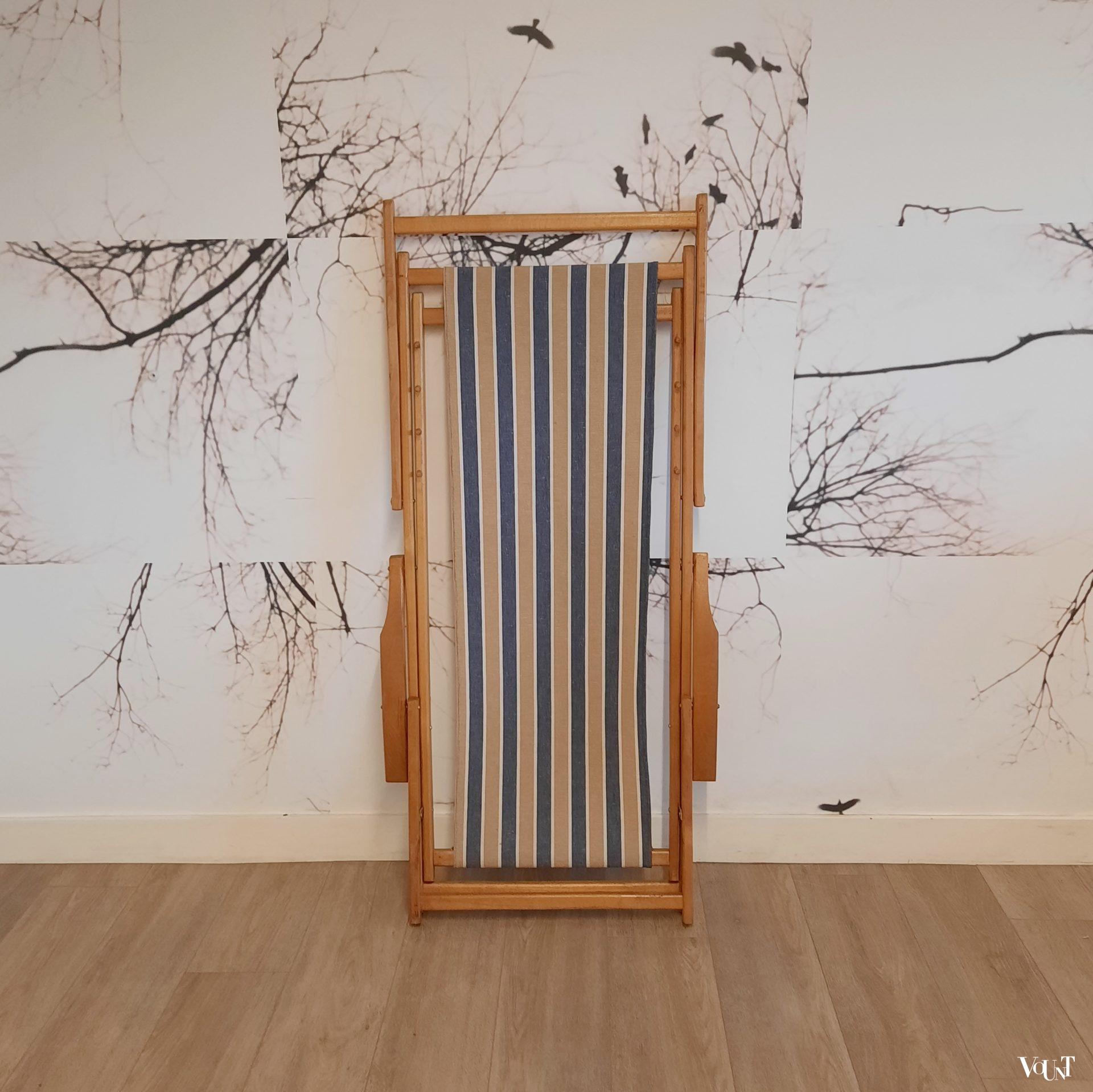 Vintage houten strandstoel, jaren '70