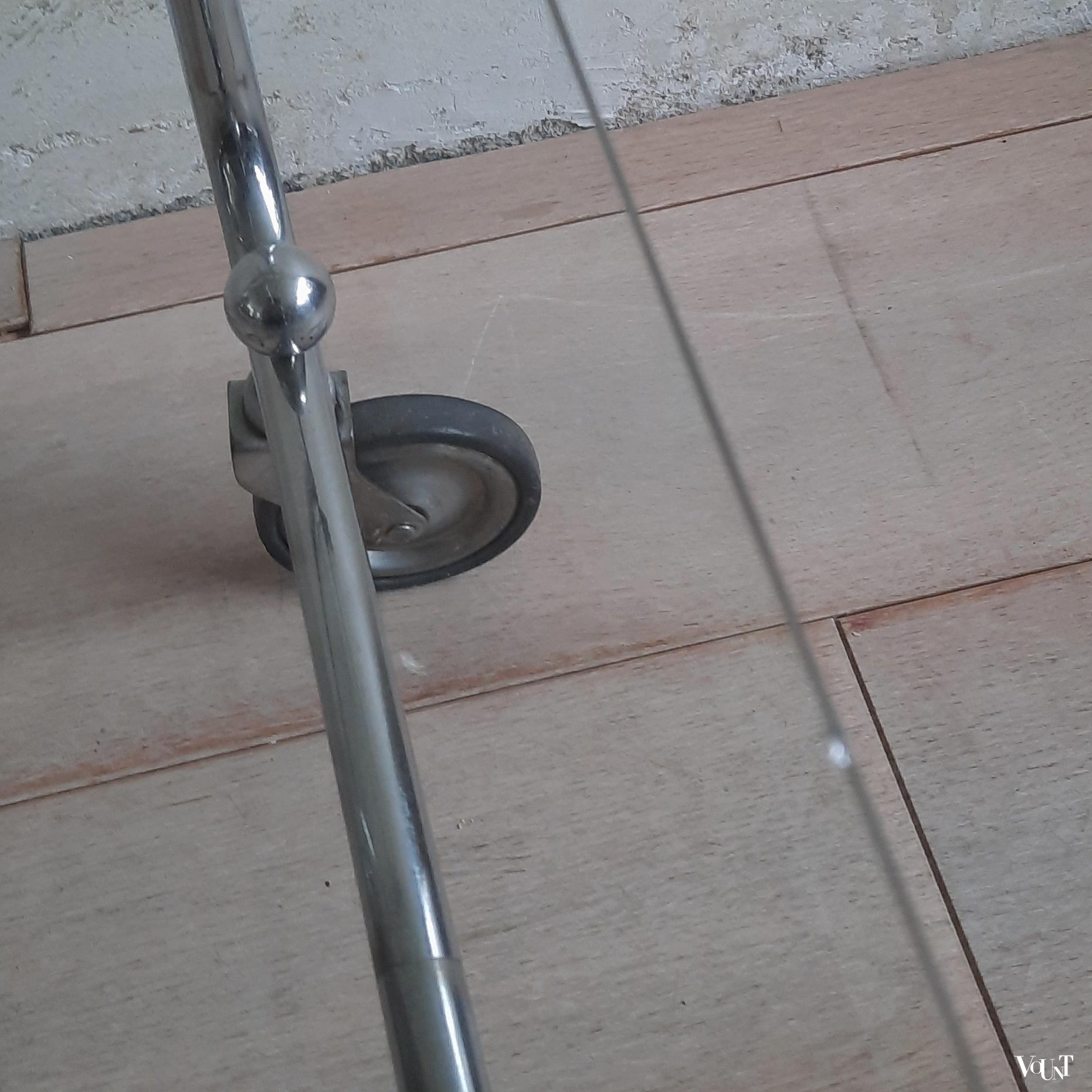 Trolley metaal en glas in Bauhaus stijl, ca. jaren '50