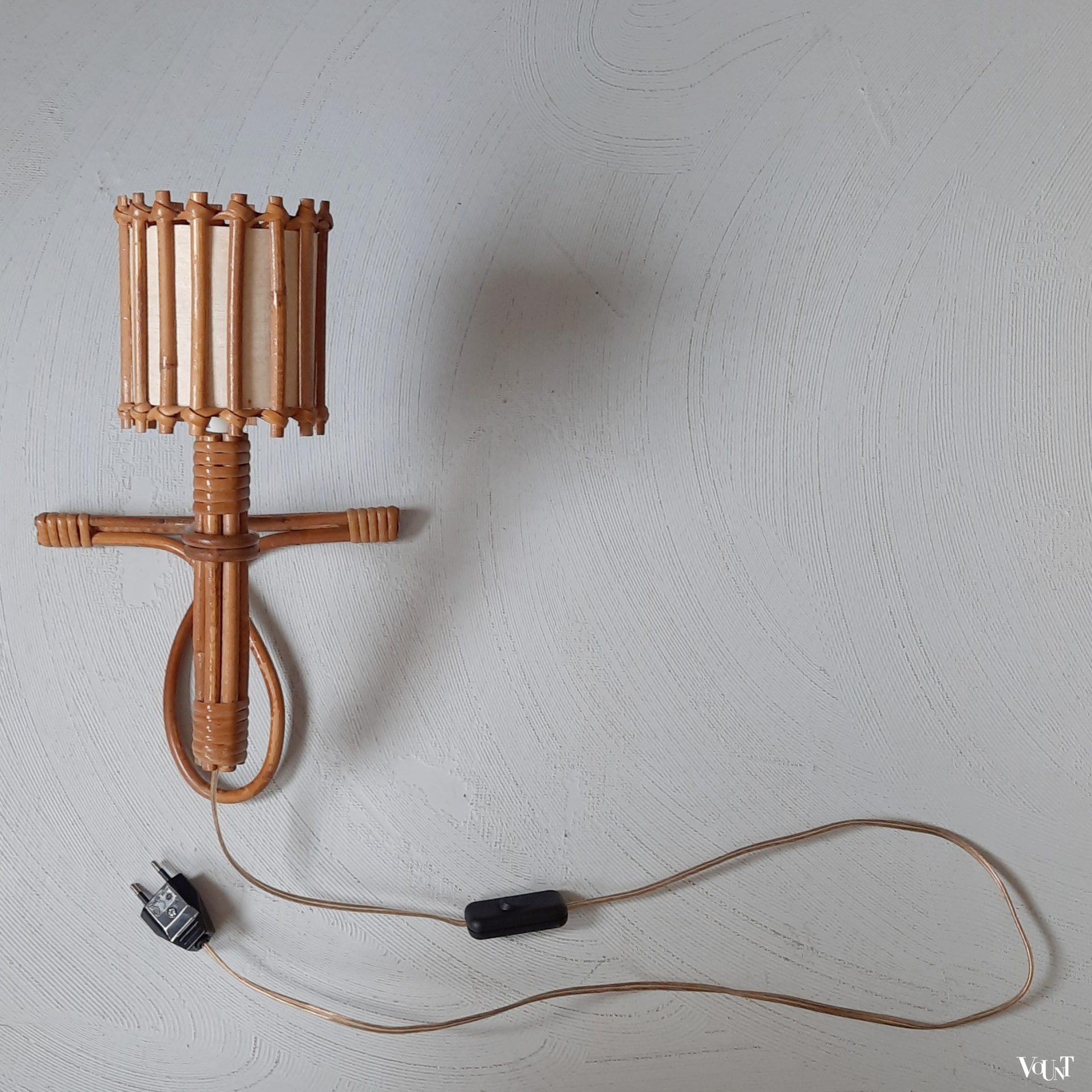 Frans rotan wandlampje, jaren '60