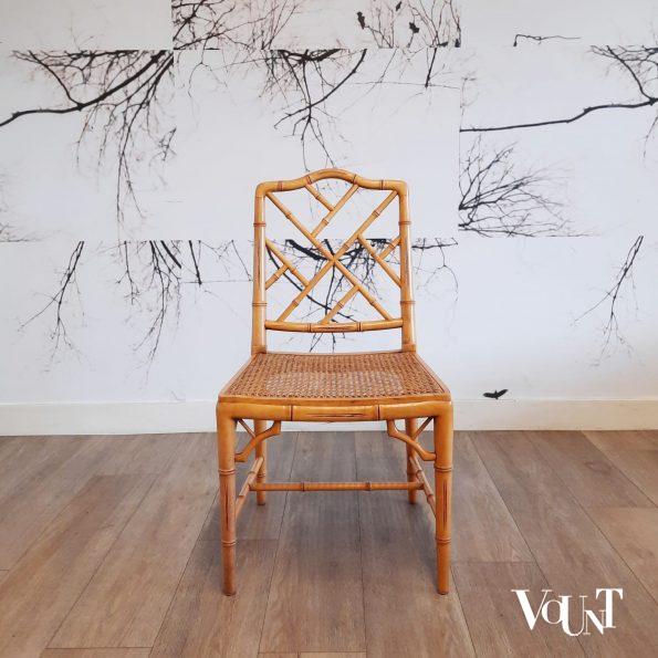 Set van 4 faux bamboo Chippendale stoelen, jaren '80