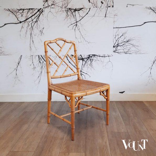 Set van 4 faux bamboo Chippendale stoelen, jaren '80