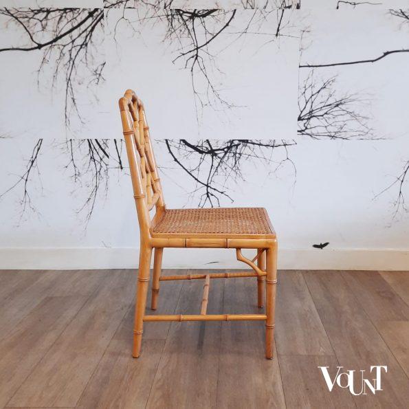 Set van 4 faux bamboo Chippendale stoelen, jaren '80
