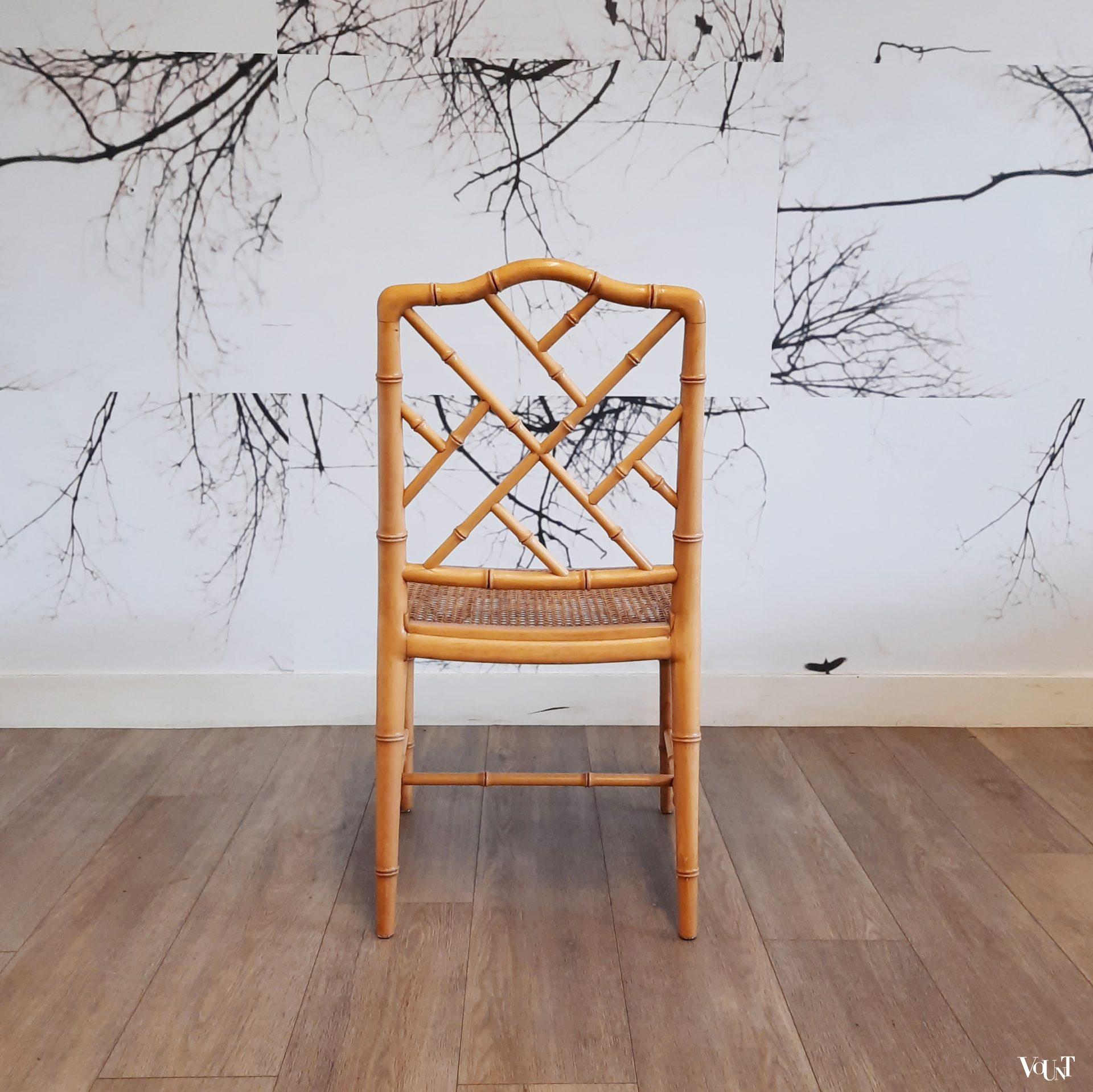 Set van 4 faux bamboo Chippendale stoelen, jaren '80