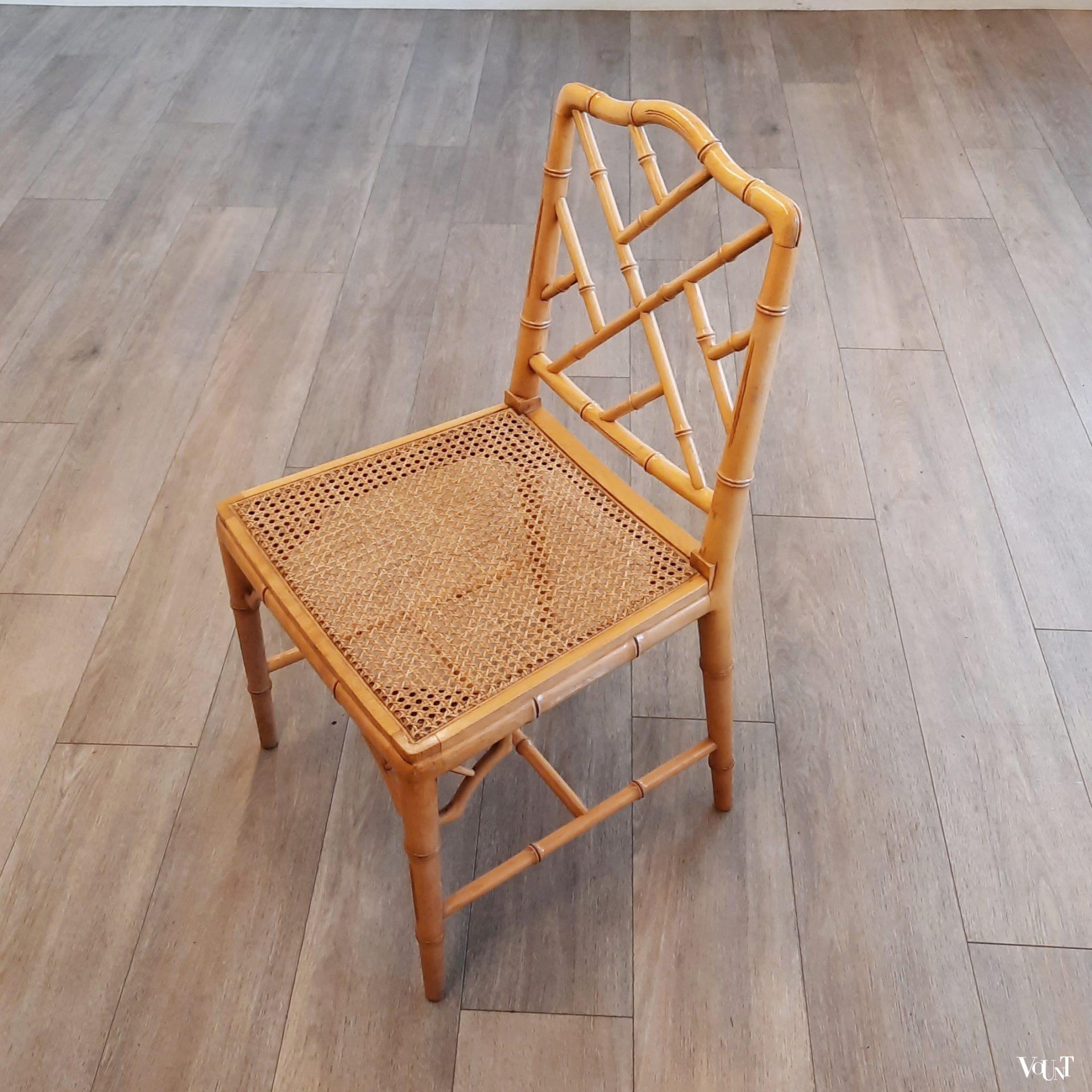 Set van 4 faux bamboo Chippendale stoelen, jaren '80