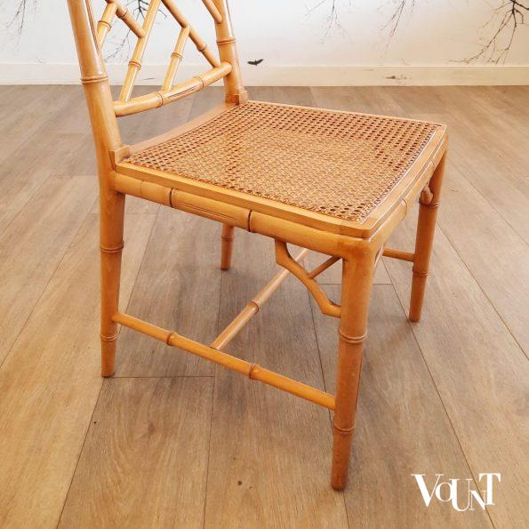 Set van 4 faux bamboo Chippendale stoelen, jaren '80