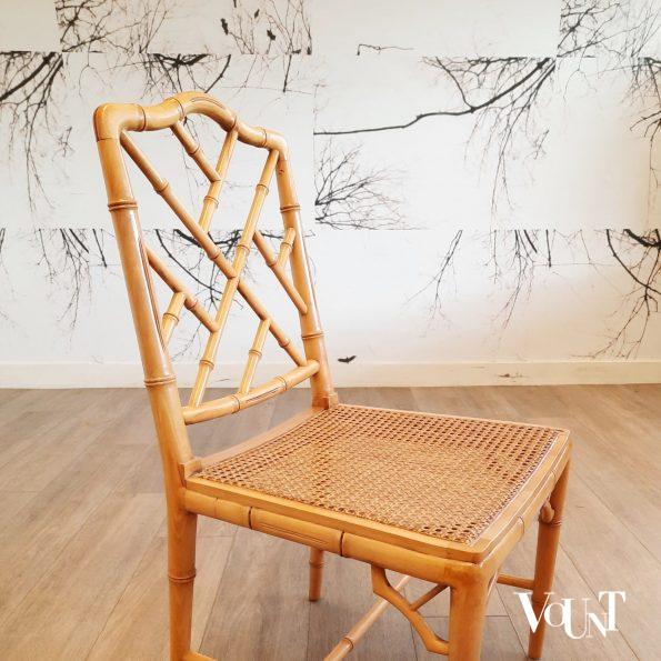Set van 4 faux bamboo Chippendale stoelen, jaren '80