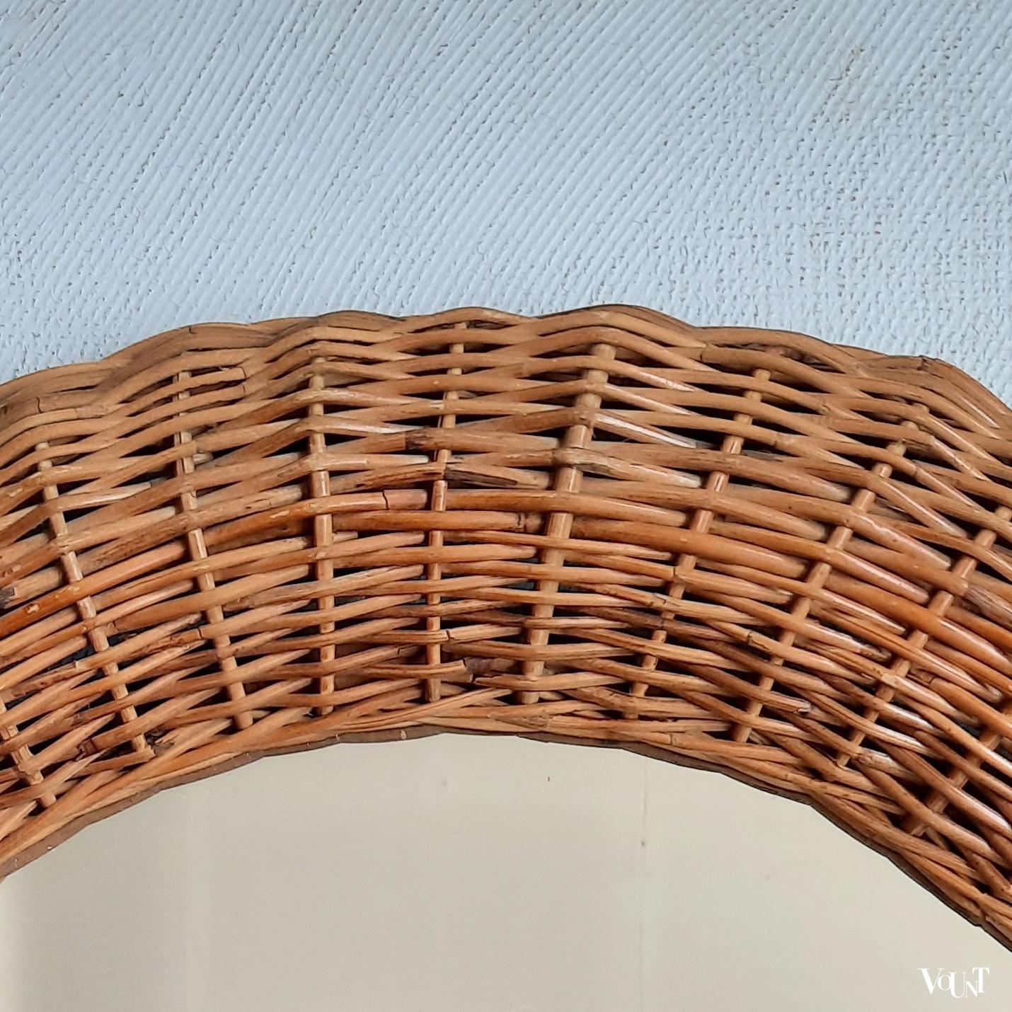 Grote ronde rotan spiegel Venna, Ikea, 2003