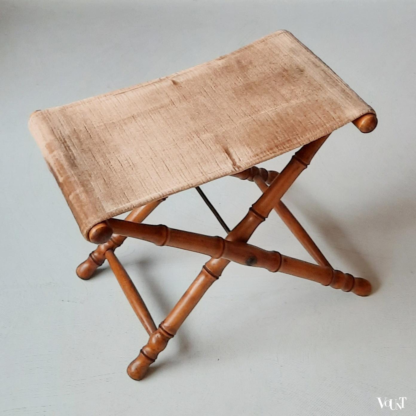 Vintage faux bamboo vouwkruk