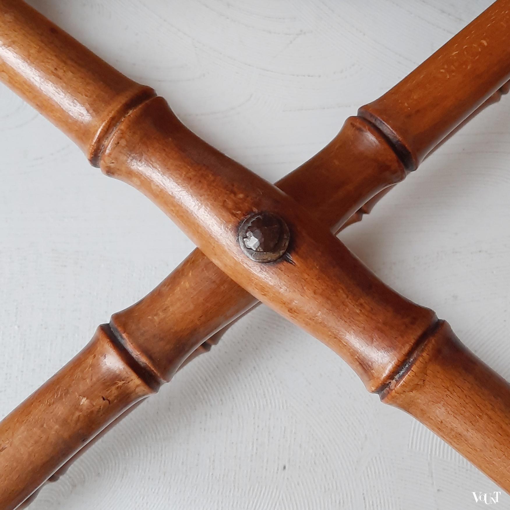 Vintage faux bamboo vouwkruk