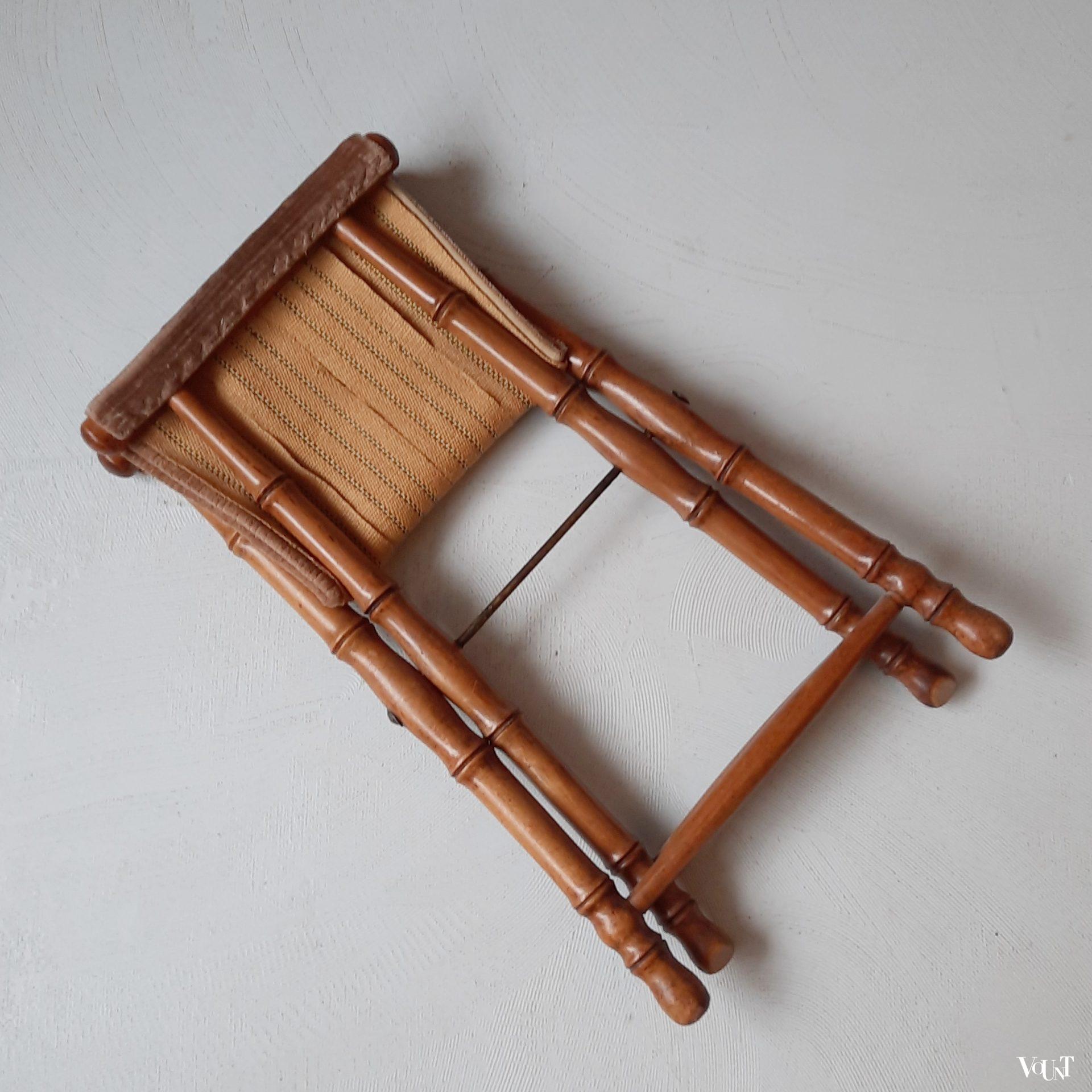 Vintage faux bamboo vouwkruk