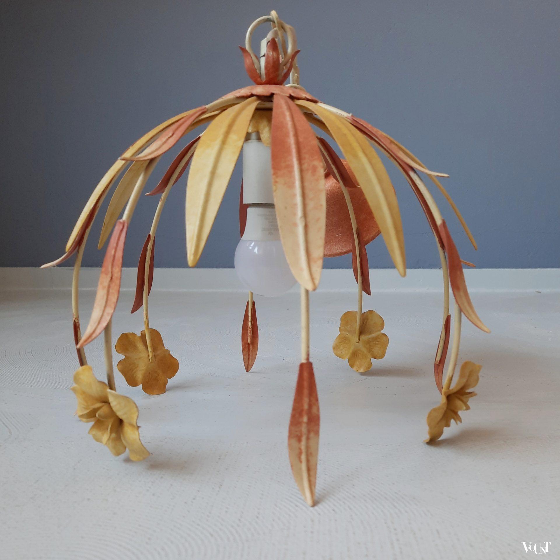 Italiaanse hanglamp bloemen, Novarca, jaren '70