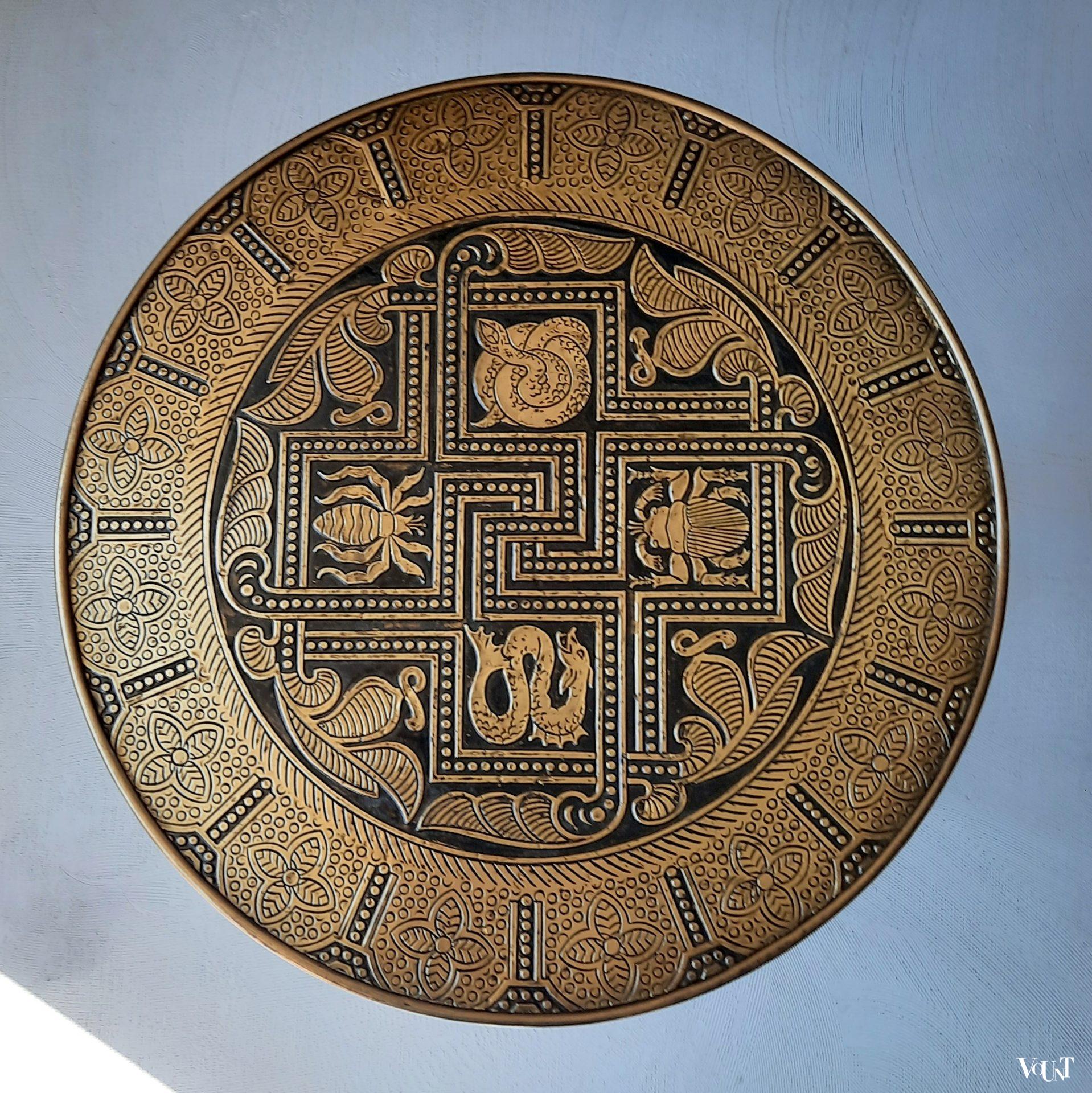 Art deco bijzettafel met messing blad, NEMI Steenwijk, jaren '20/'30