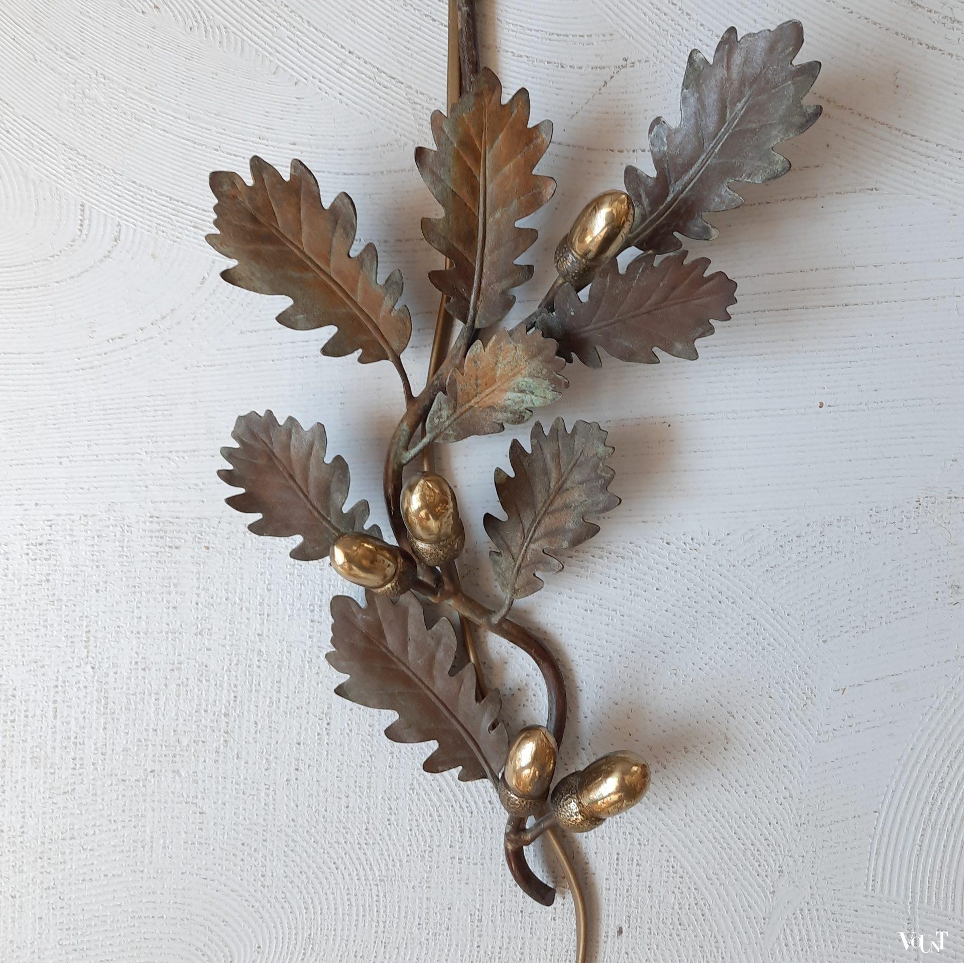 Wandlamp eikenbladeren, jaren '60/'70