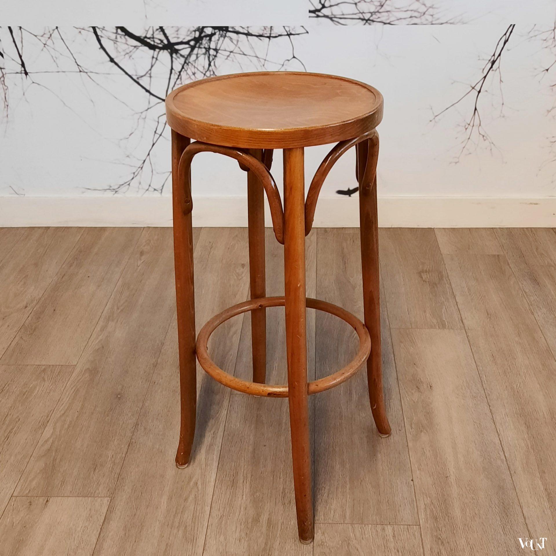 Set van 3 beukenhouten bentwood barkrukken, Ligna, jaren '70