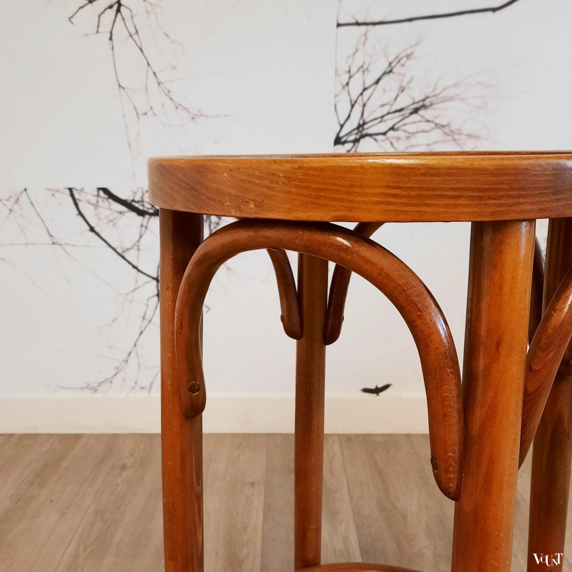 Set van 3 beukenhouten bentwood barkrukken, Ligna, jaren '70