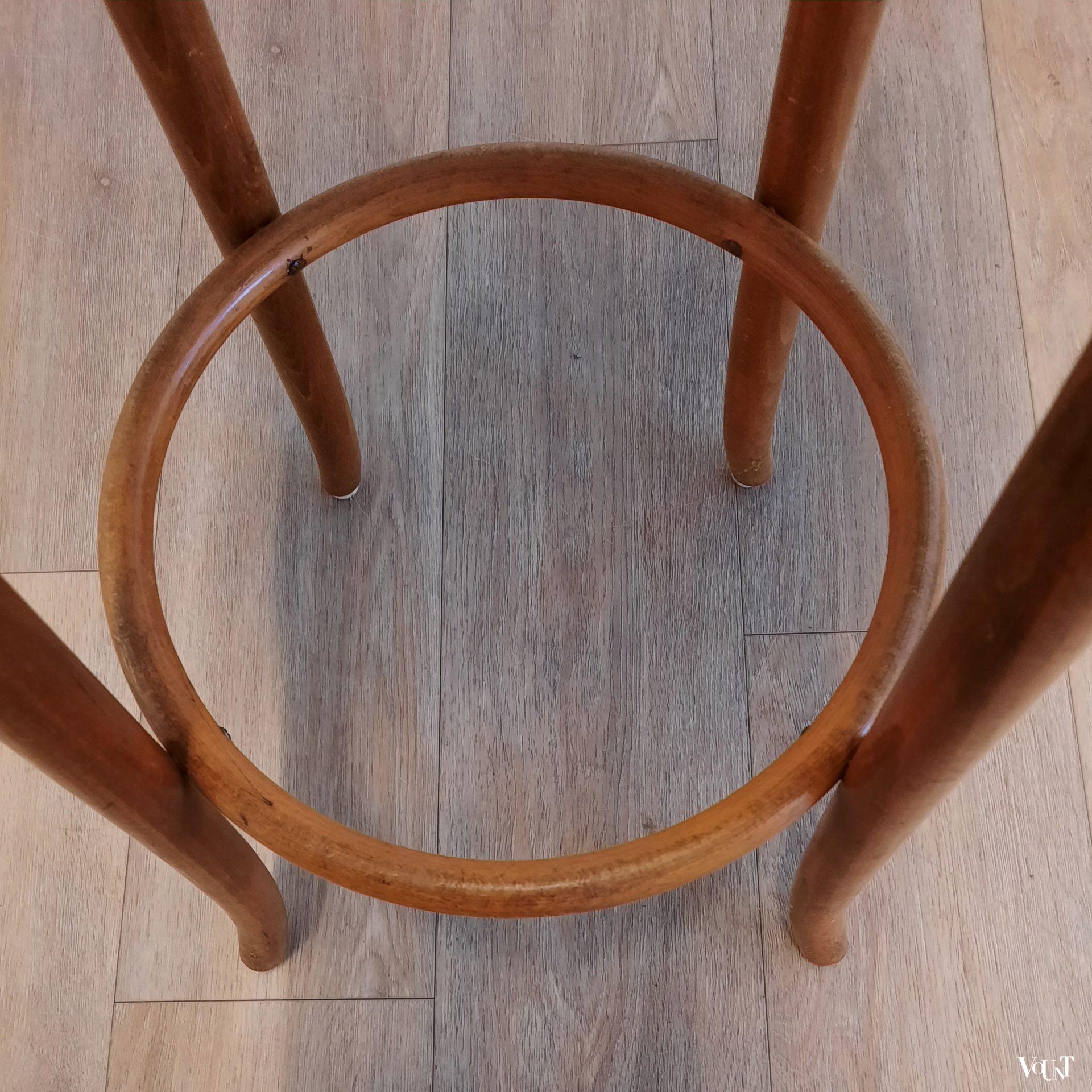 Set van 3 beukenhouten bentwood barkrukken, Ligna, jaren '70