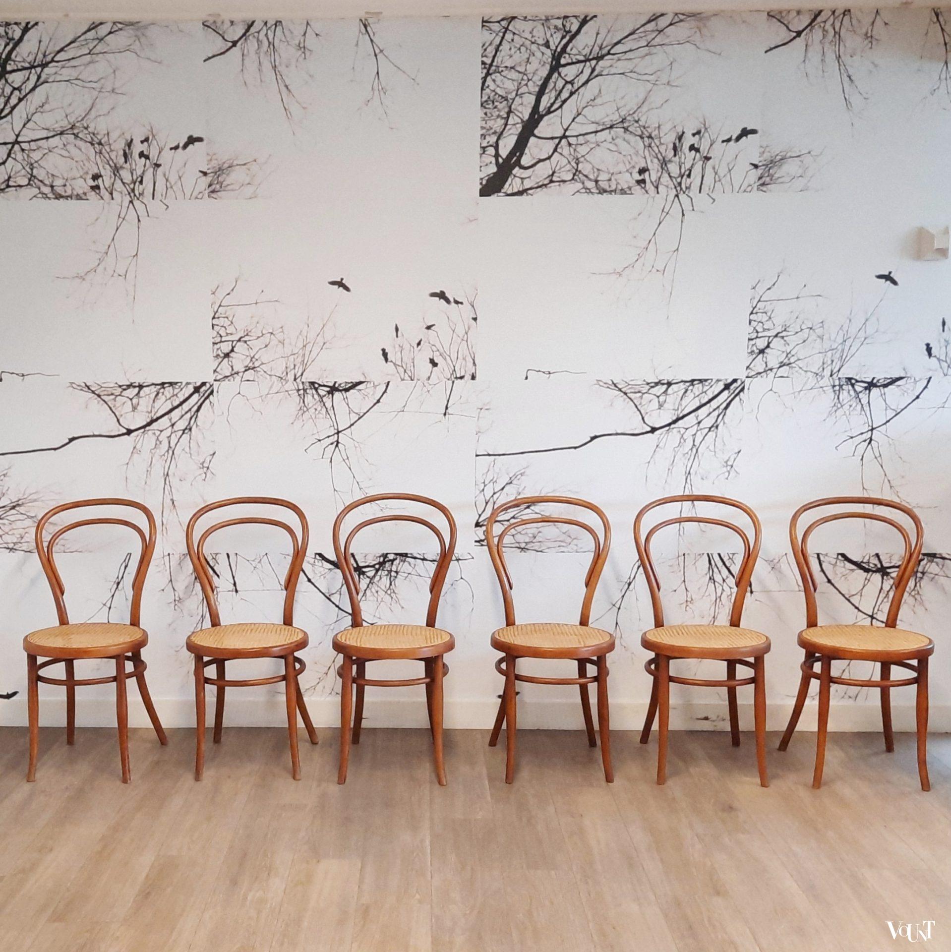 Set van 6 stoelen nr. 14, Josef Hoffmann, rond 1900