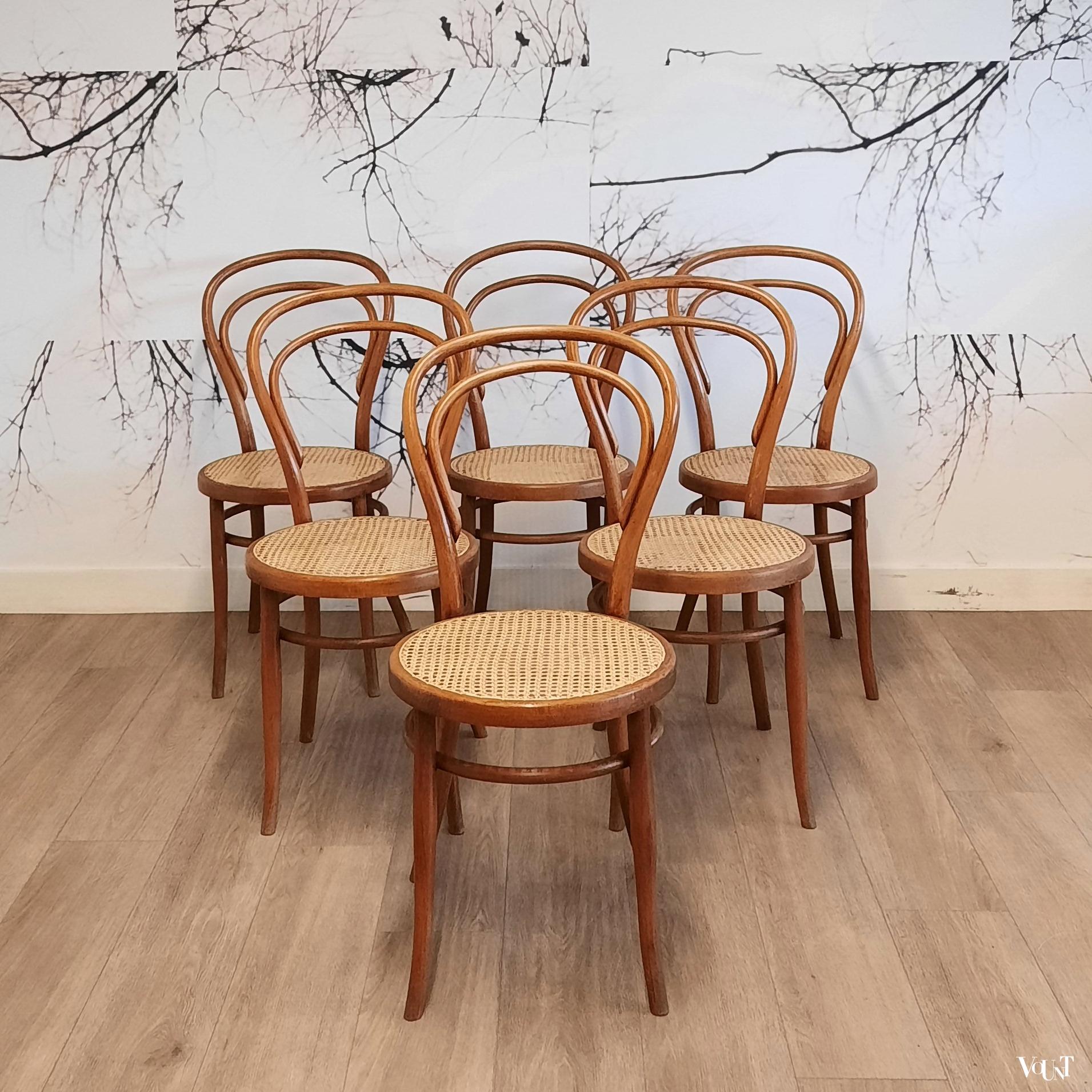 Set van 6 stoelen nr. 14, Josef Hoffmann, rond 1900