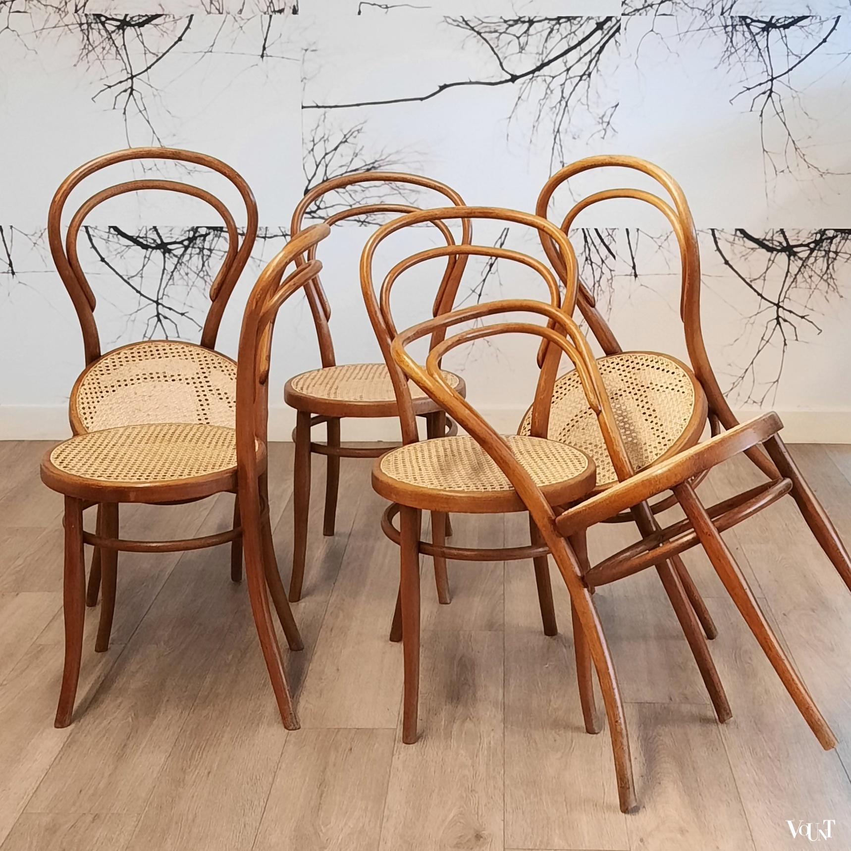 Set van 6 stoelen nr. 14, Josef Hoffmann, rond 1900