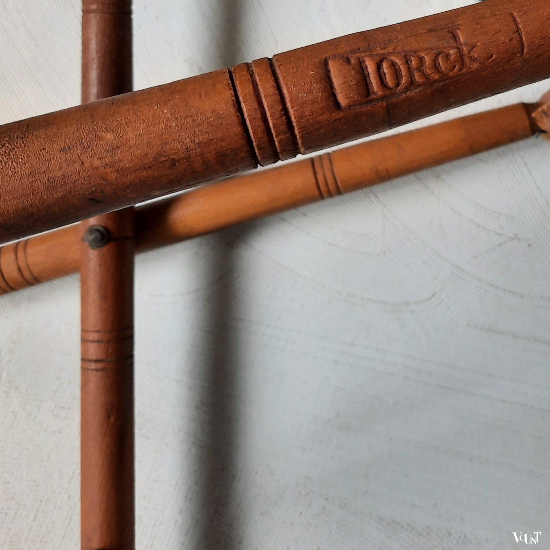 Antiek houten vouwkrukje, Torck, begin 20e eeuw