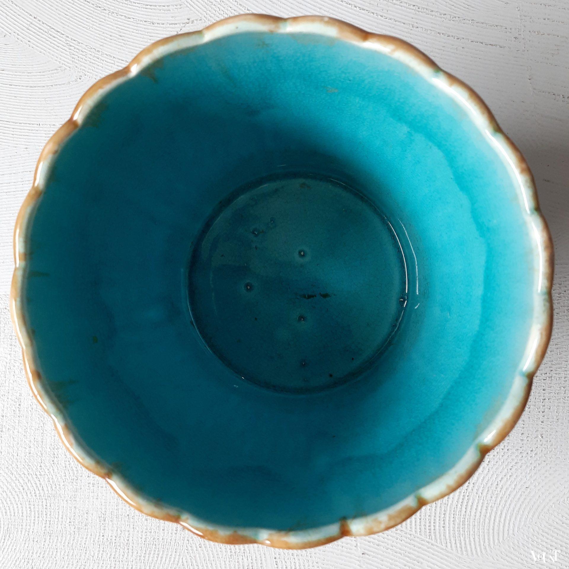 Franse Majolica bloempot, eind 19e eeuw