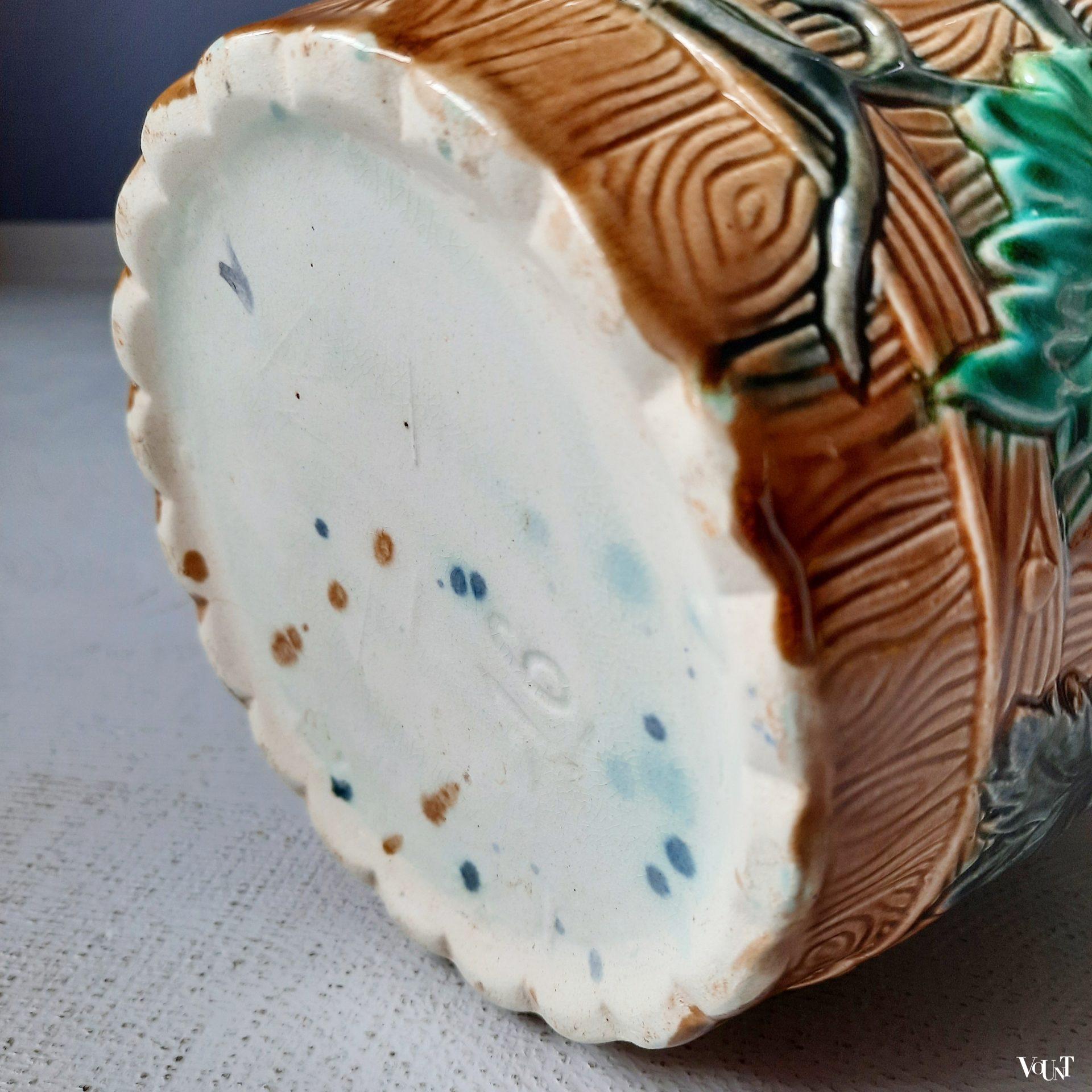 Franse Majolica bloempot, eind 19e eeuw