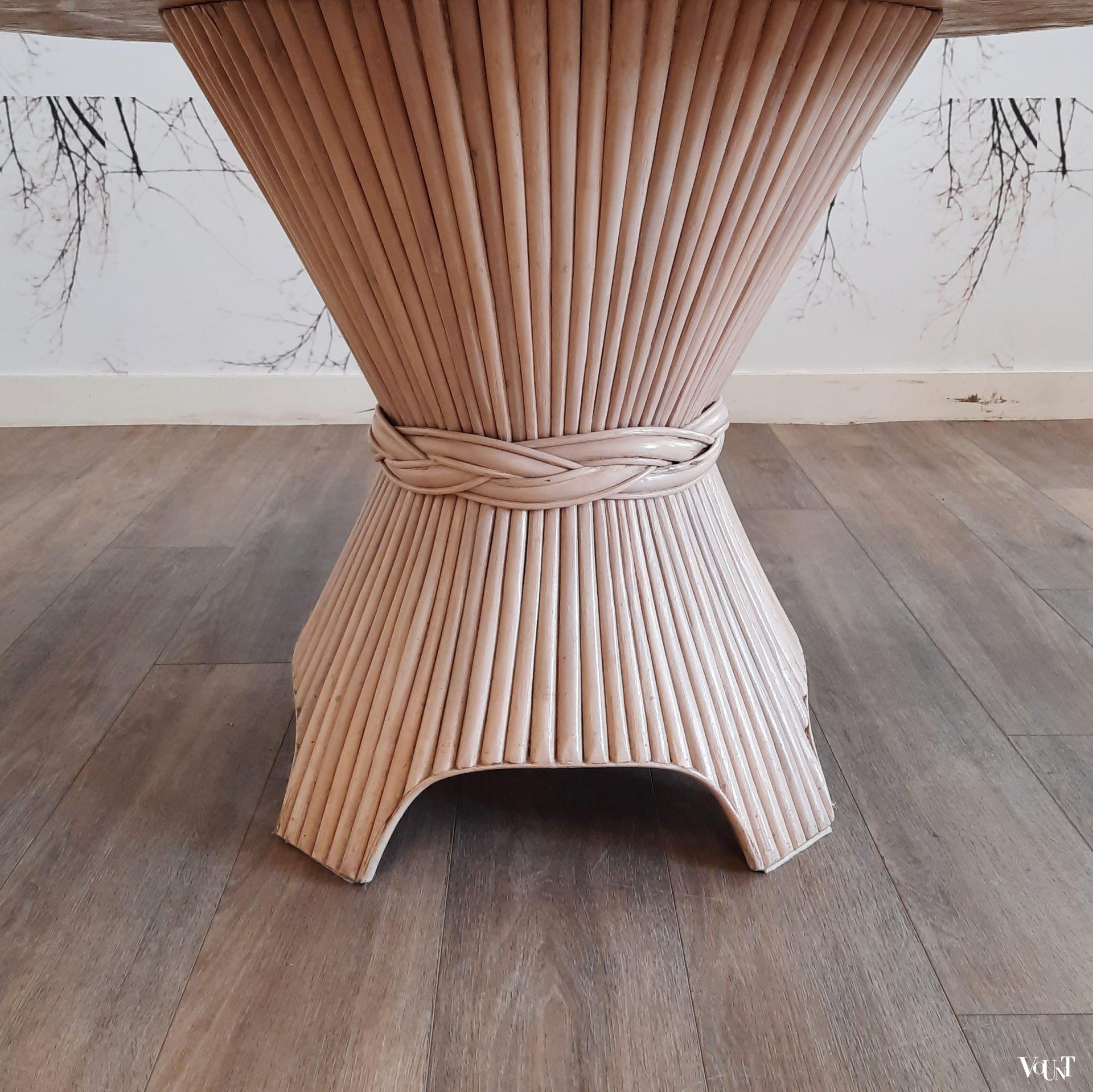 McGuire eettafel, rotan en hout, jaren '80