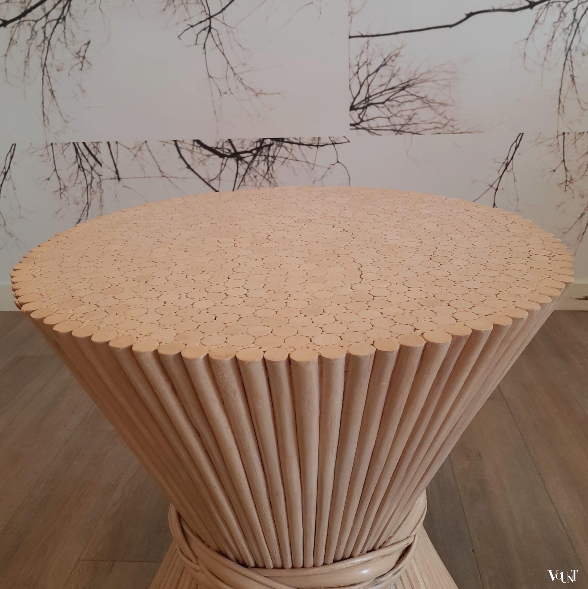 McGuire eettafel, rotan en hout, jaren '80