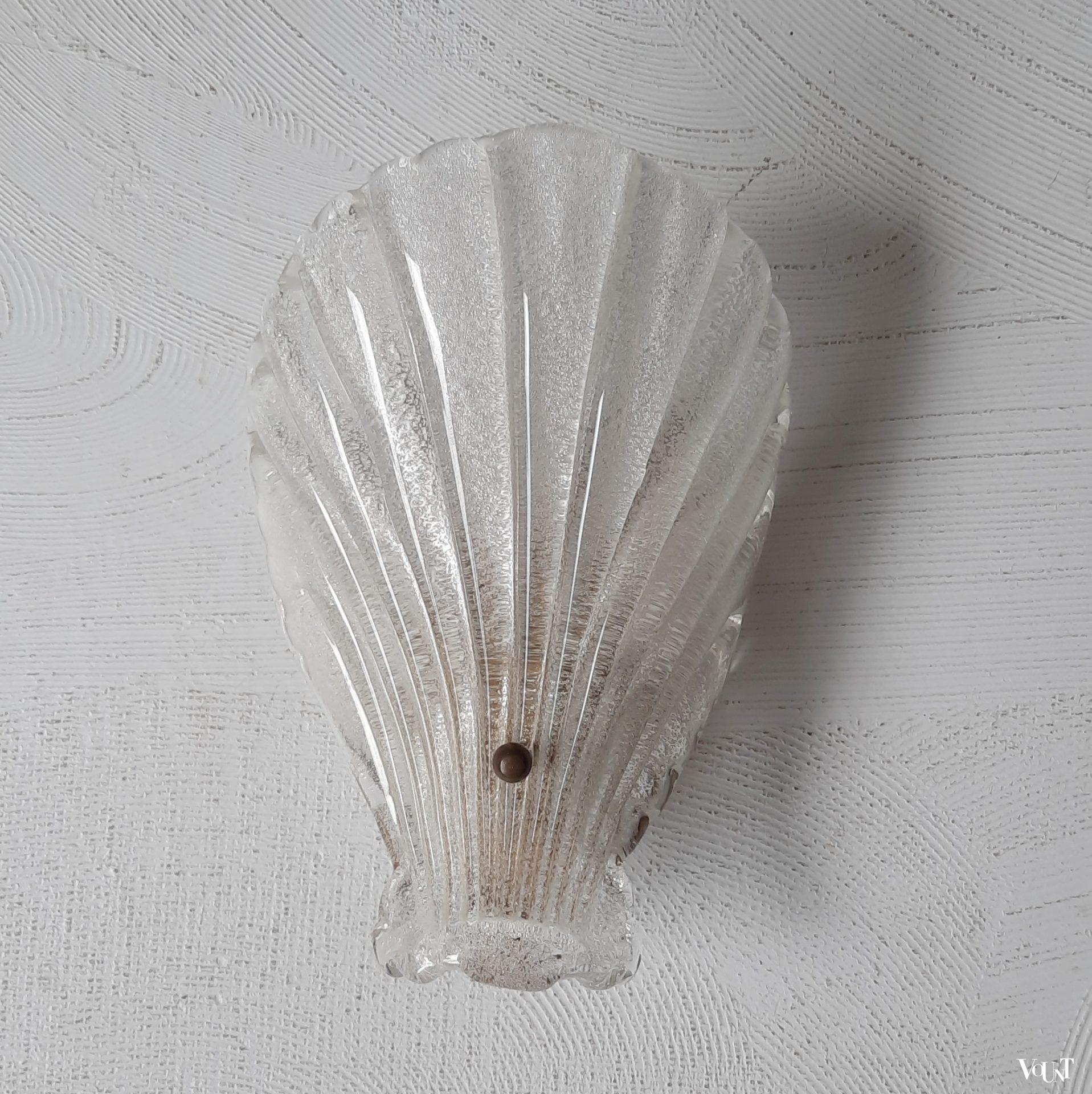 Glazen wandlampje schelp, Orrefors, jaren '60