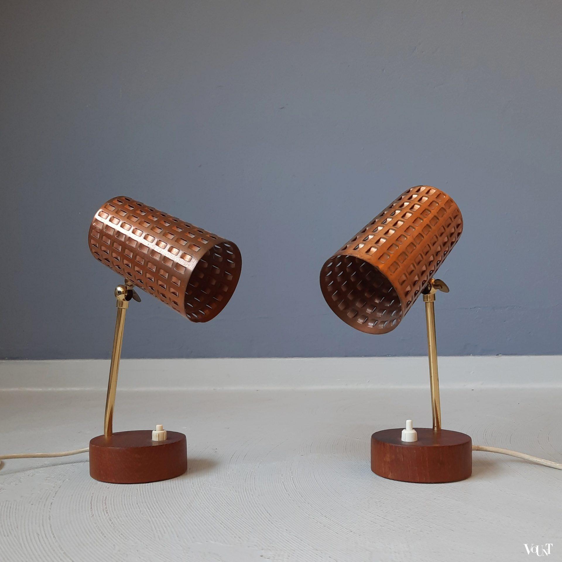 Set van 2 bedlampjes, jaren '60