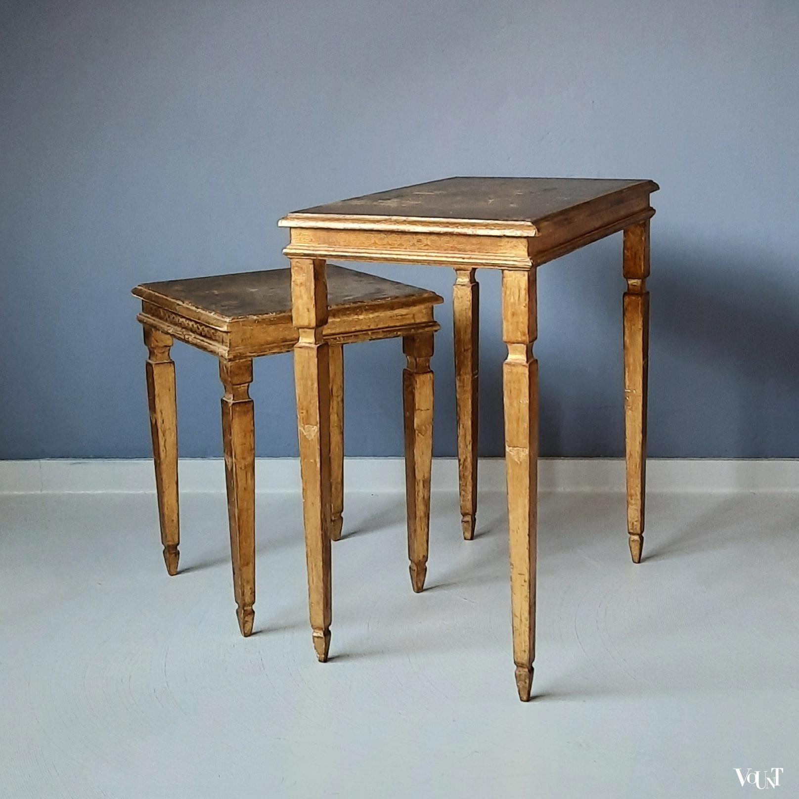 Italiaanse Florentijnse "gouden" bijzettafels, jaren '50/'60