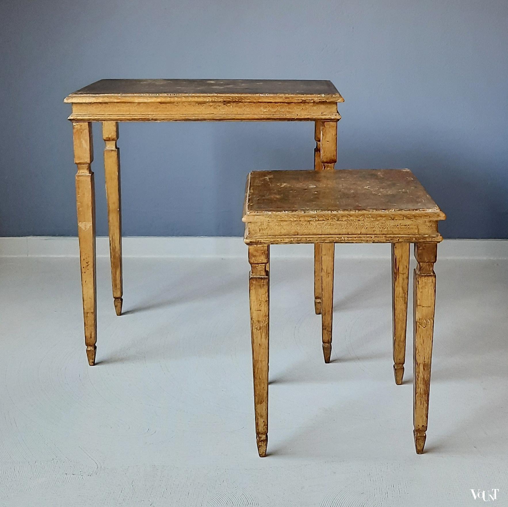 Italiaanse Florentijnse "gouden" bijzettafels, jaren '50/'60