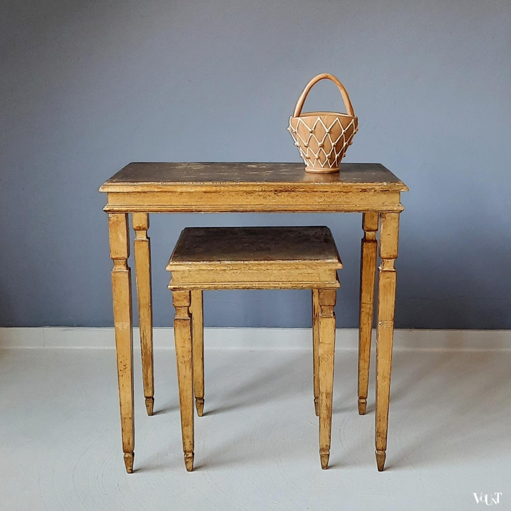 Italiaanse Florentijnse "gouden" bijzettafels, jaren '50/'60