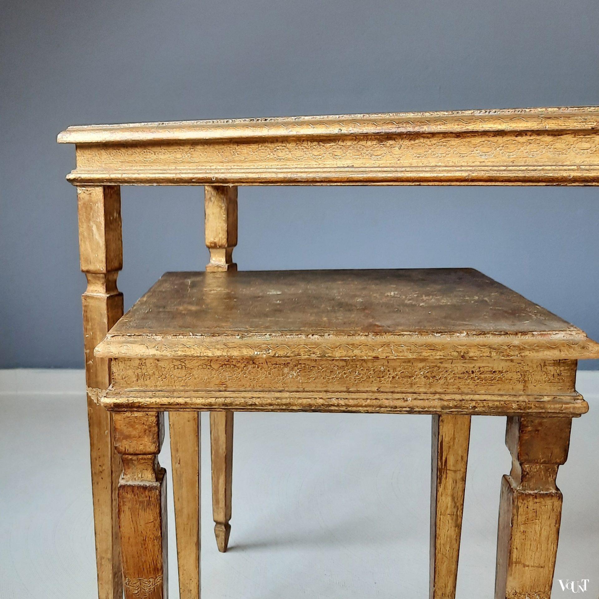 Italiaanse Florentijnse "gouden" bijzettafels, jaren '50/'60