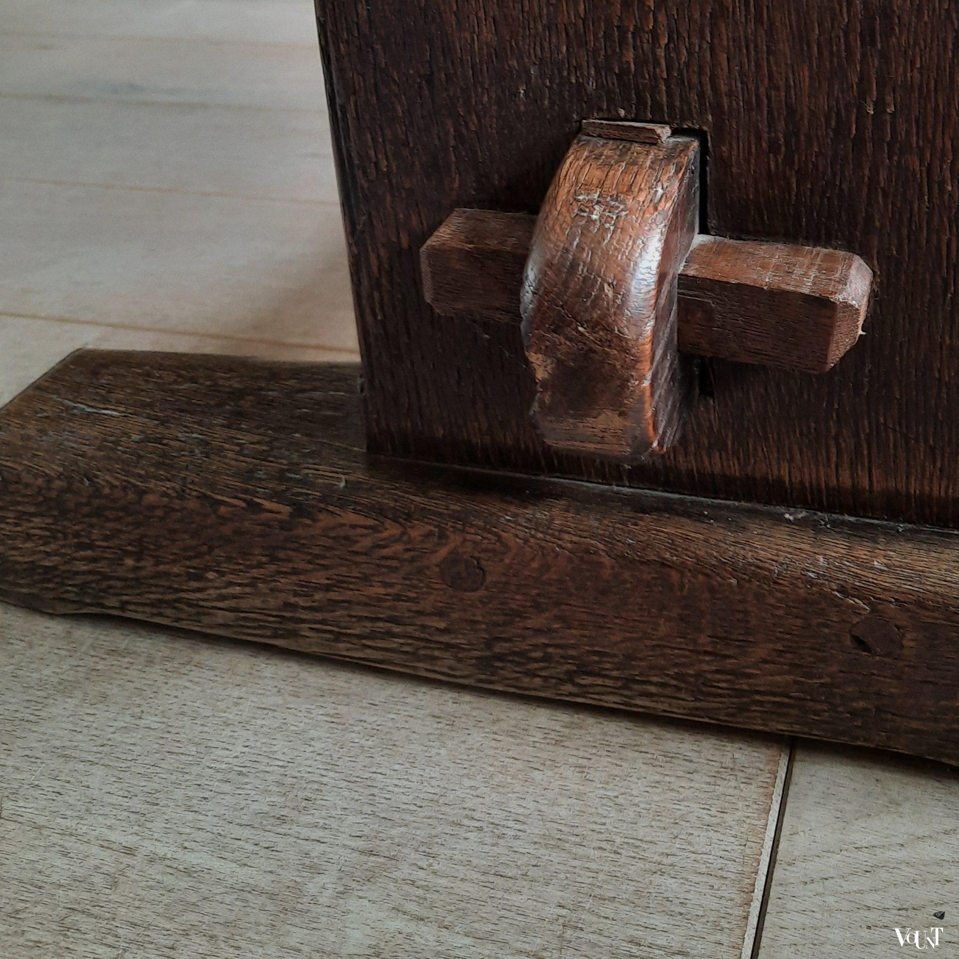 Antiek eiken (hal)bankje, eind19e eeuw